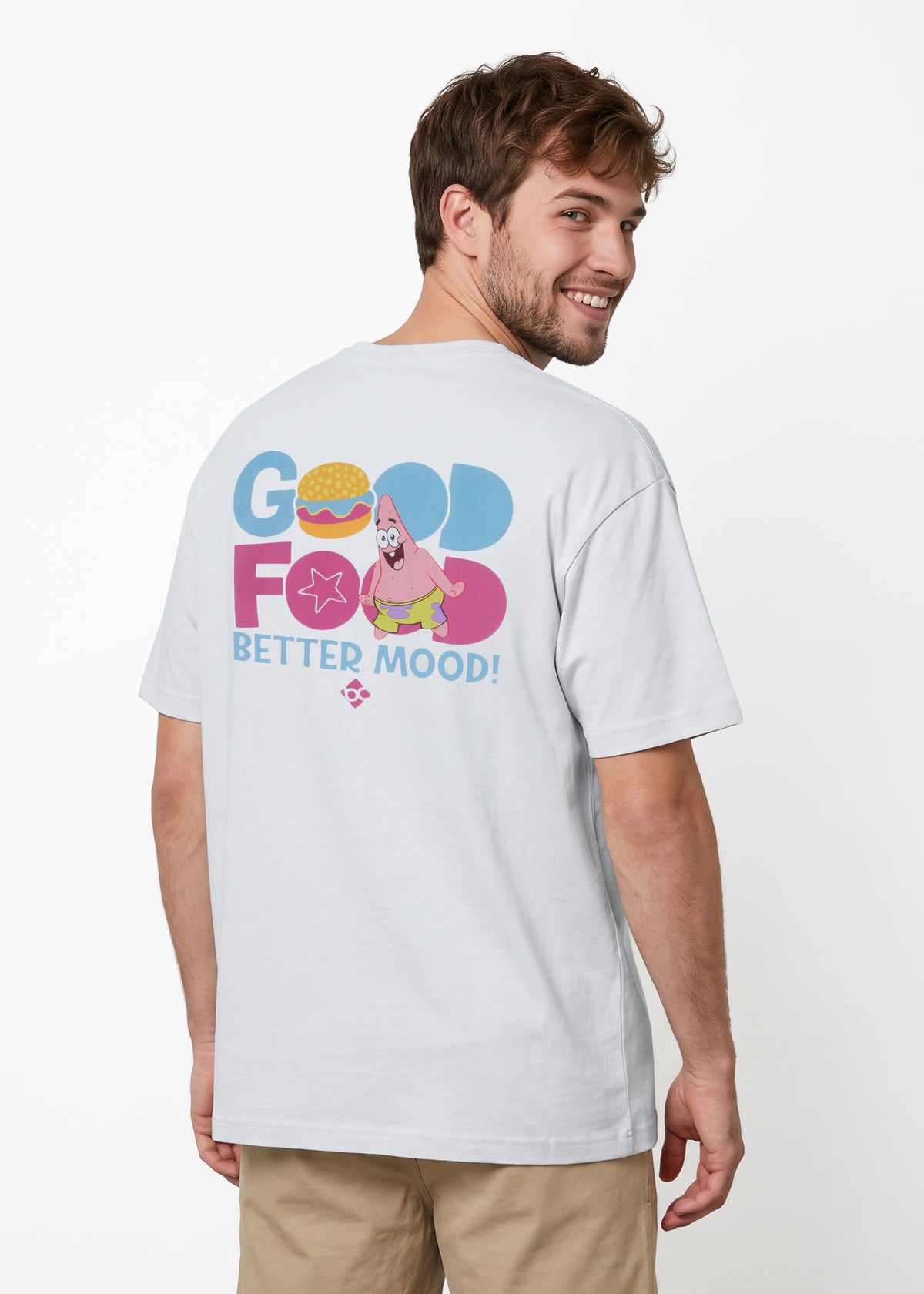 T-Shirt "SpongeBob: Patrick, Food Mood" - weiß