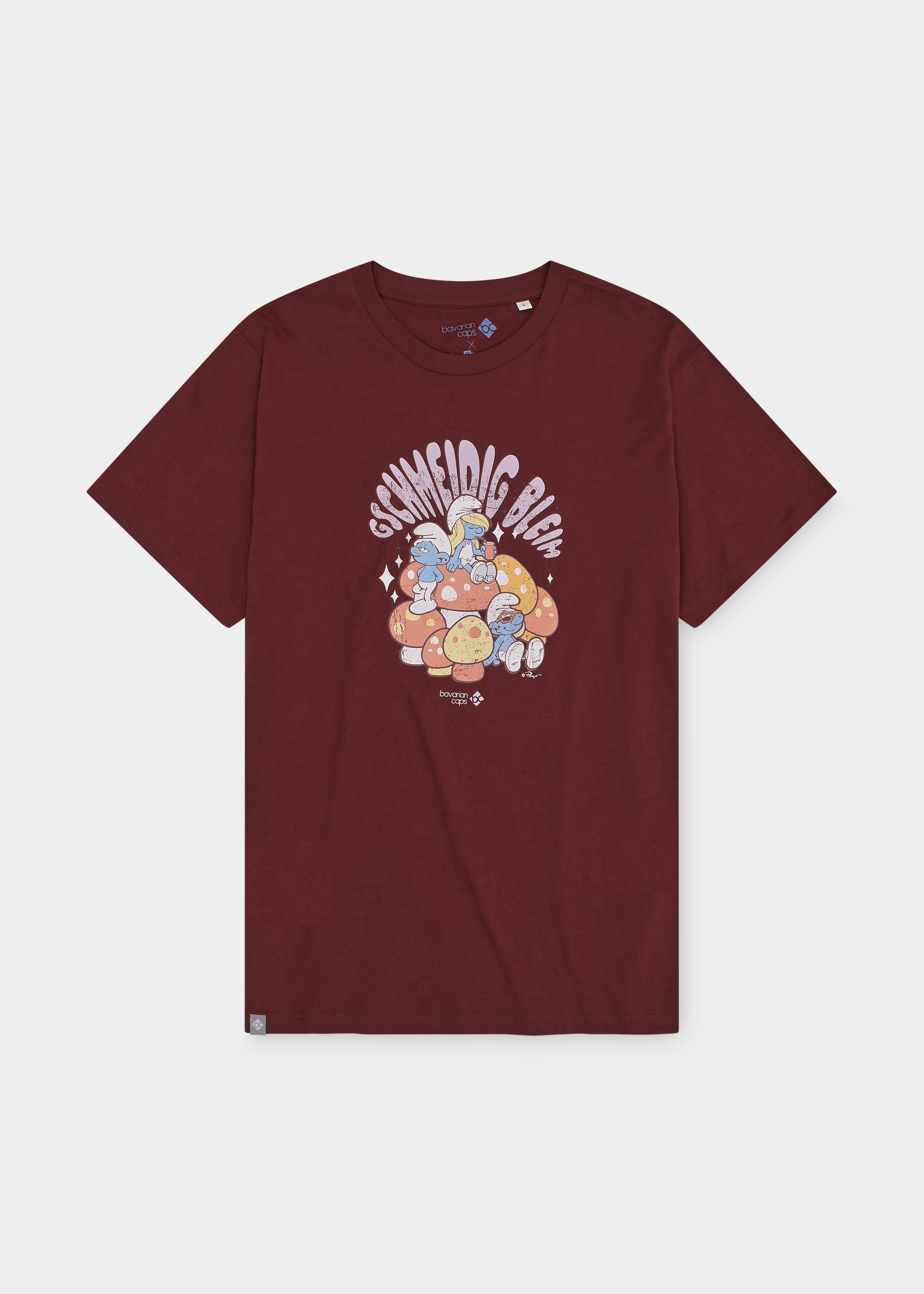 T-Shirt "Schlümpfe: Gschmeidig bleim" - dunkelrot