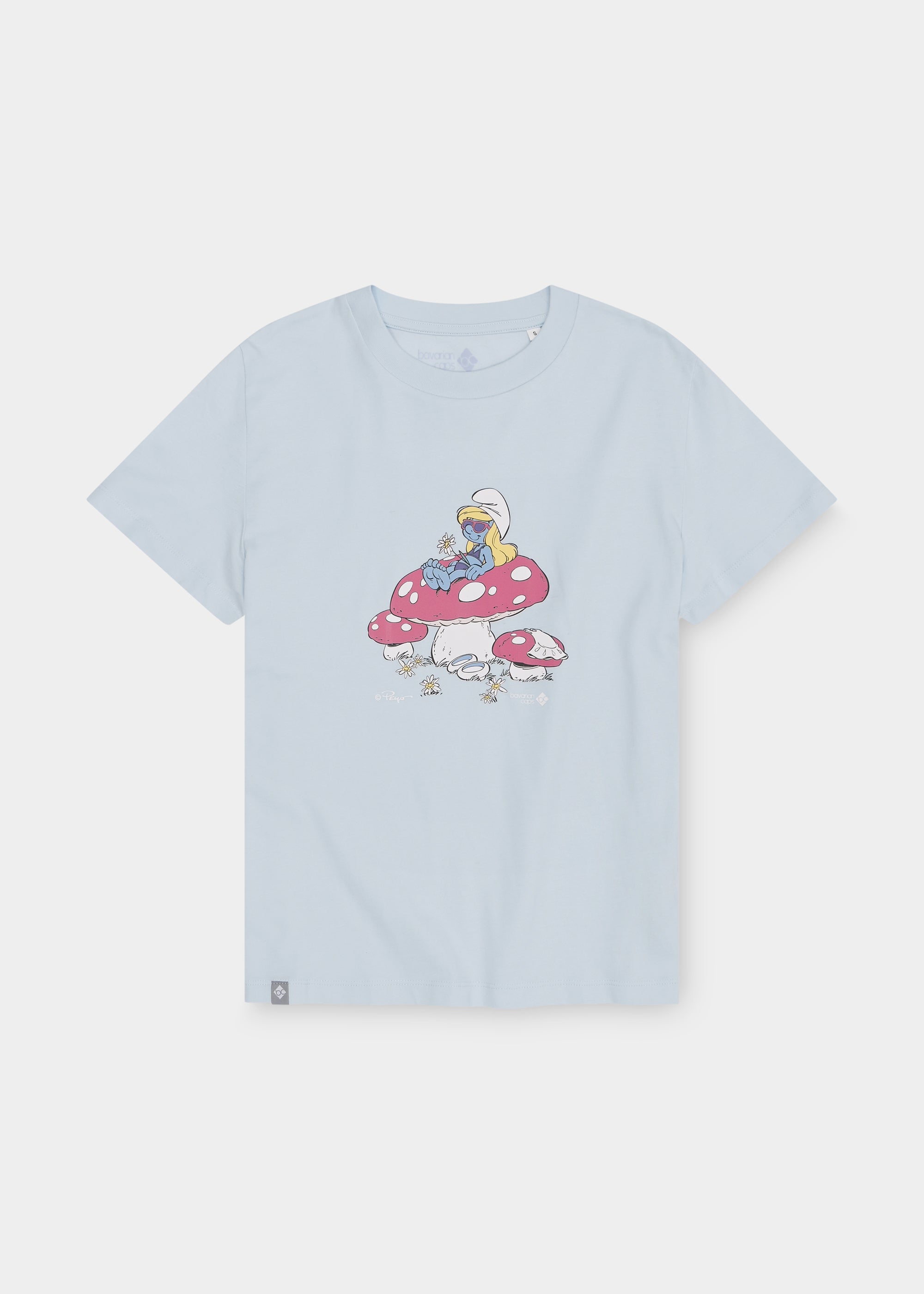 T-Shirt "Schlumpfines Schwammerlsofa" - eisblau