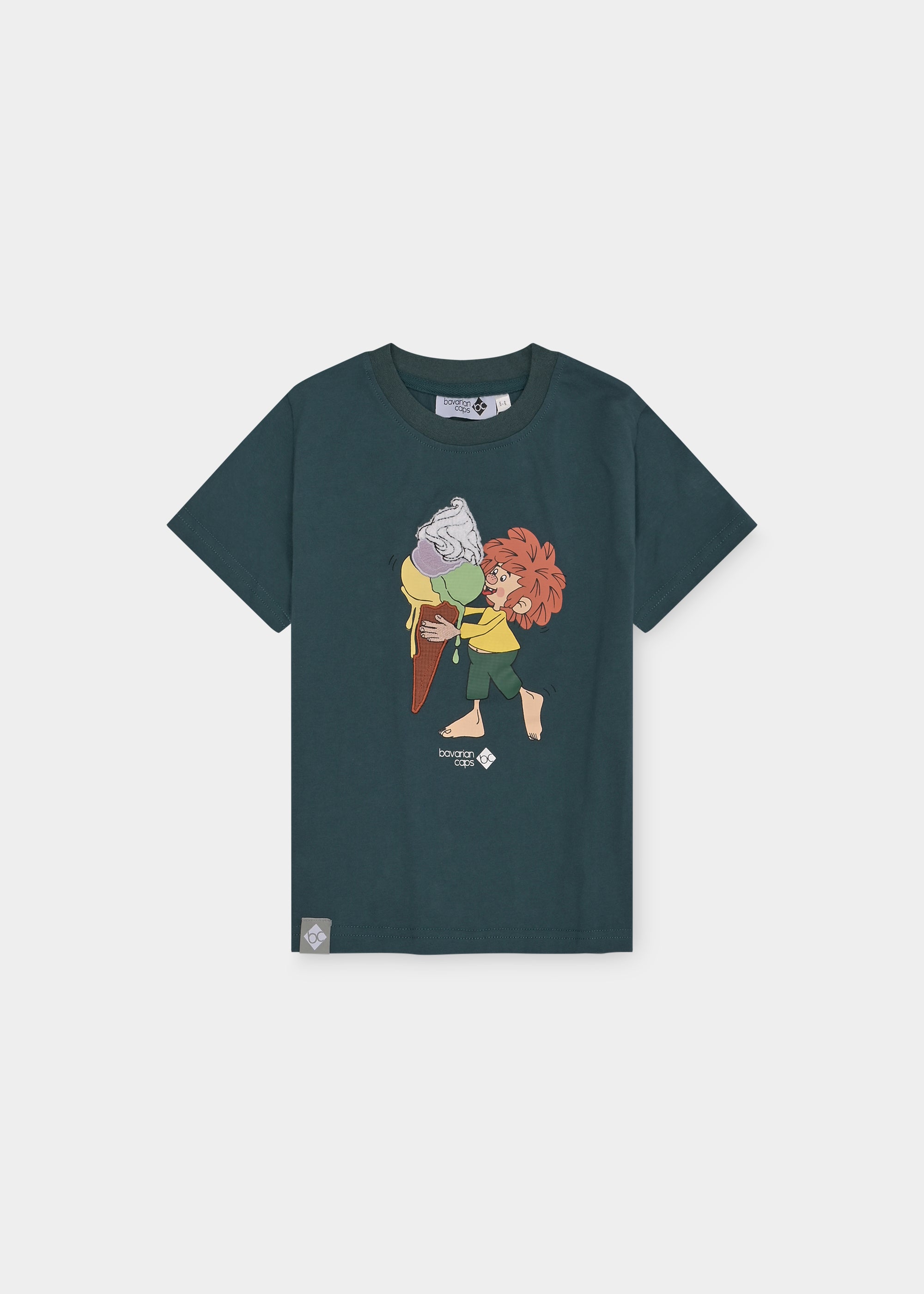 T-Shirt "Pumuckl Eiscreme" - dunkelgrün (Kinder)