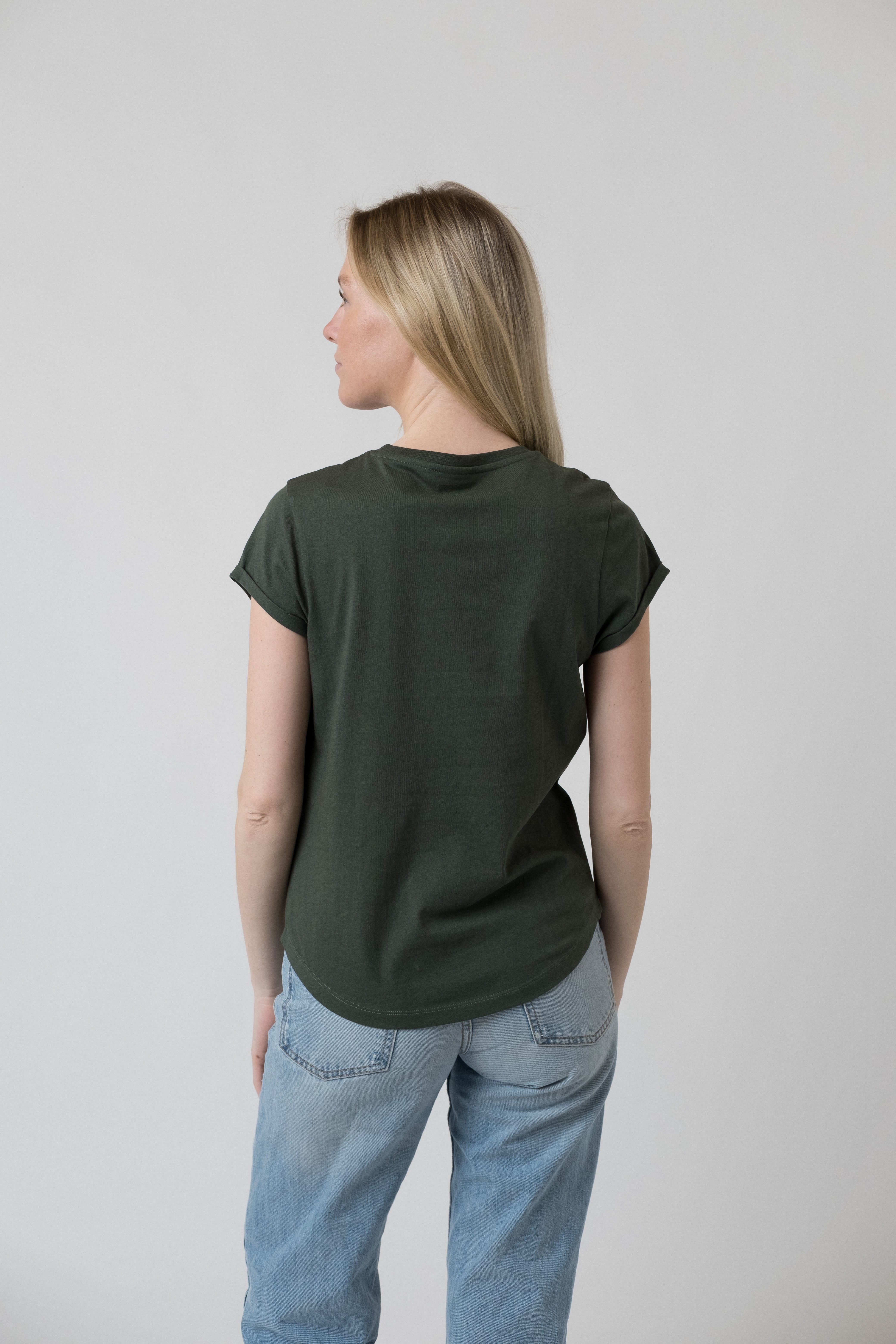T-Shirt "Blumenbreze" - tannengrün