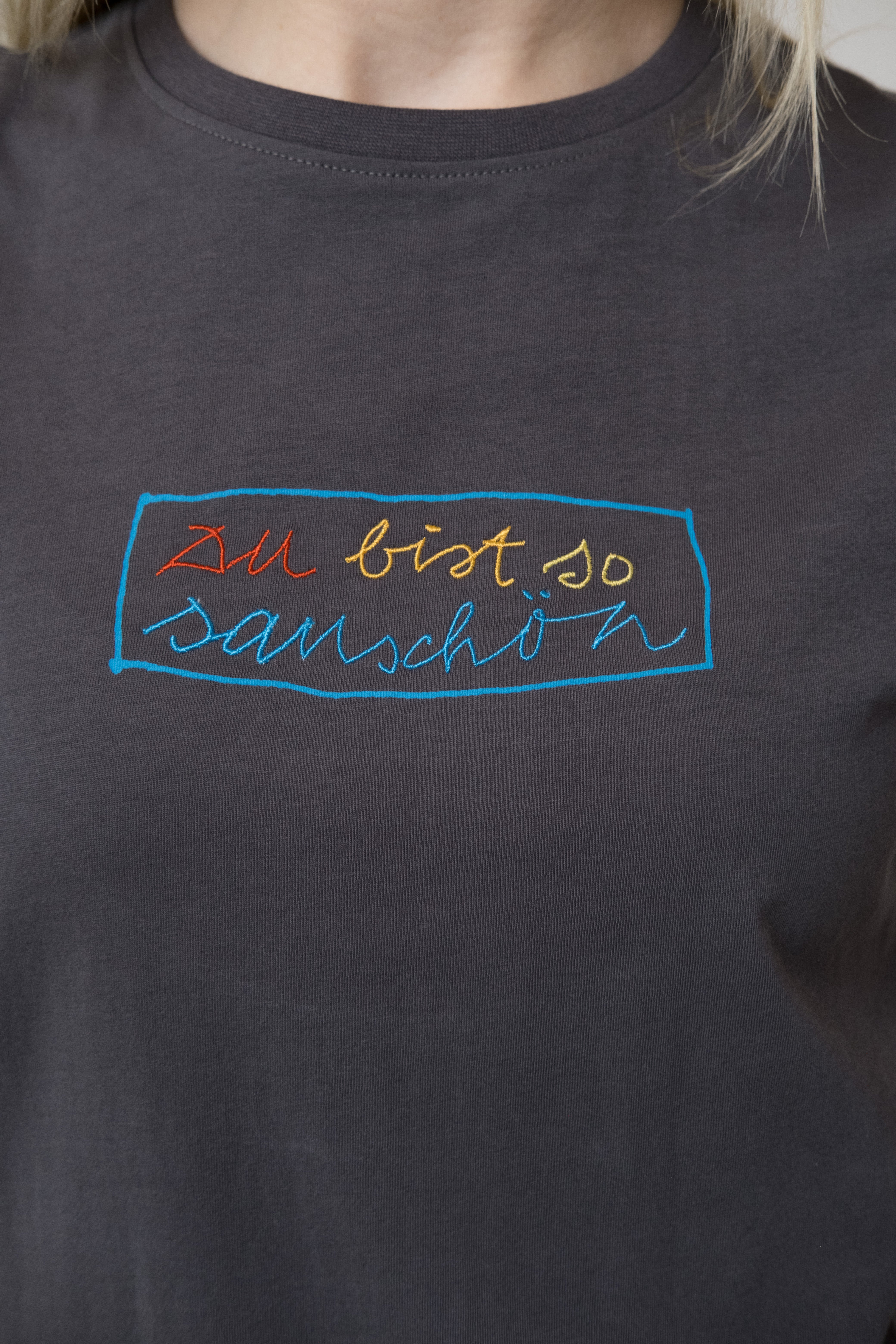 T-Shirt "Sauschön" - dunkelgrau