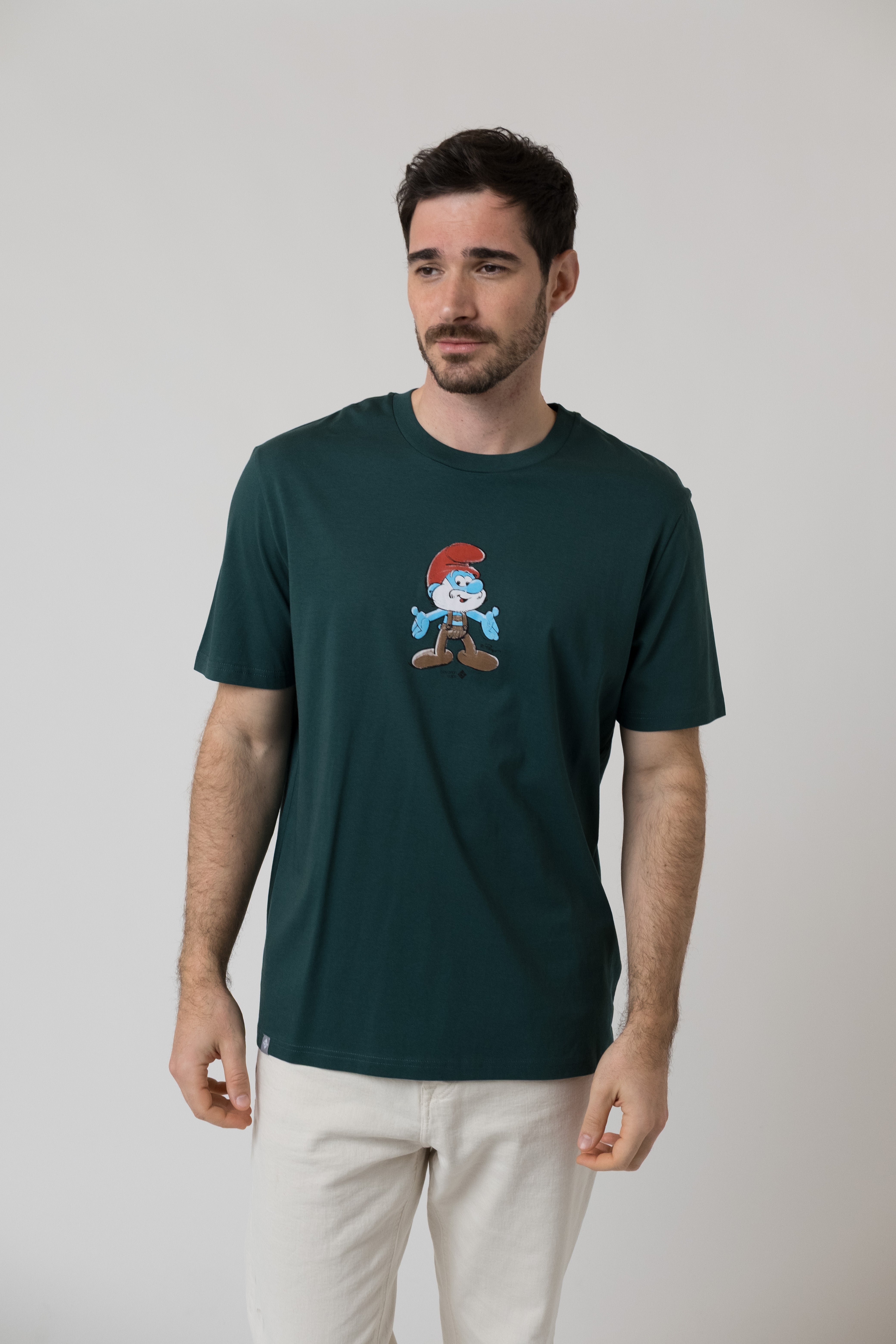 T-Shirt "Papa Schlumpf" - dunkelgrün