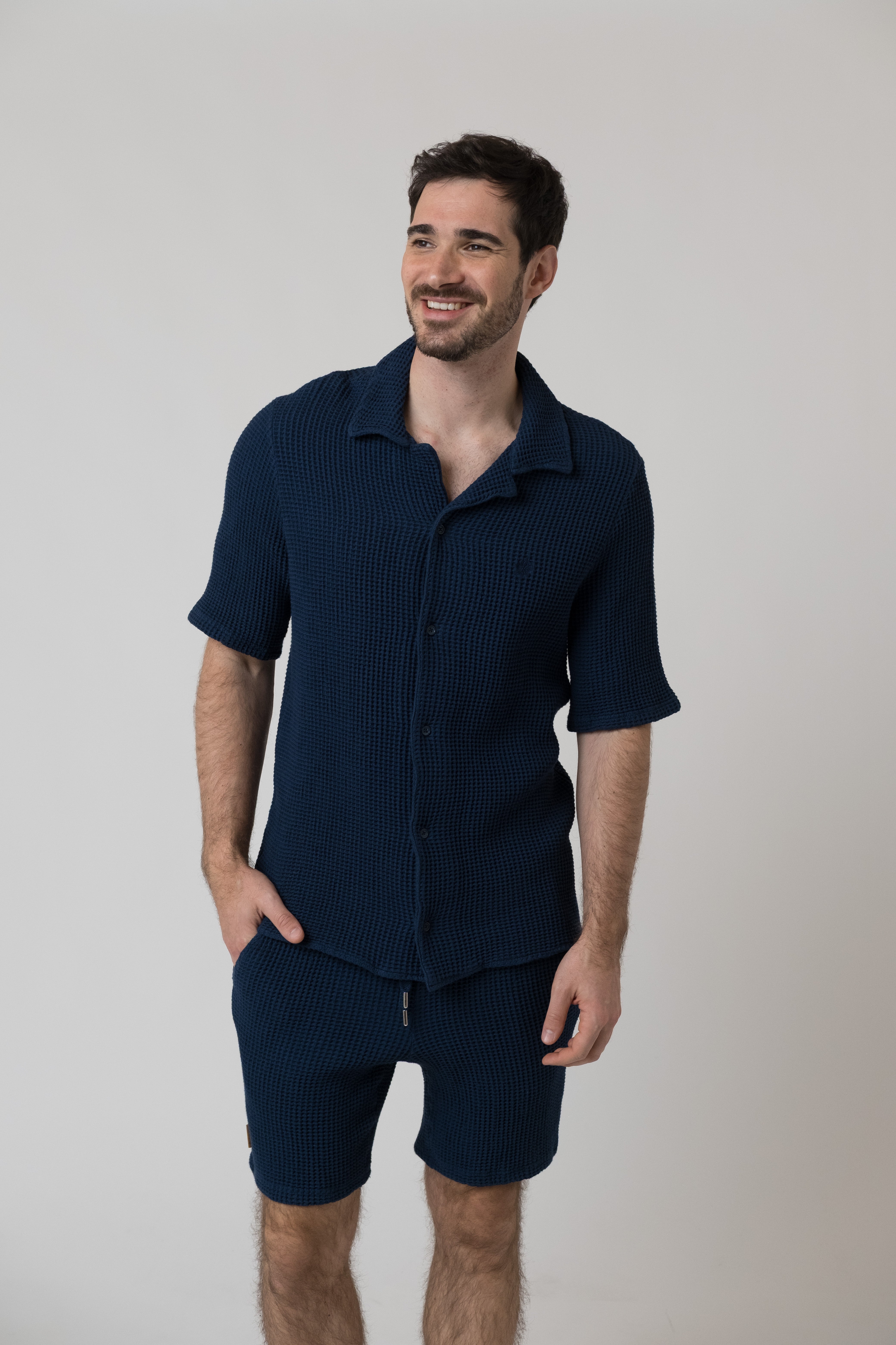 Short "Edelweiß Waffle" - dunkelblau