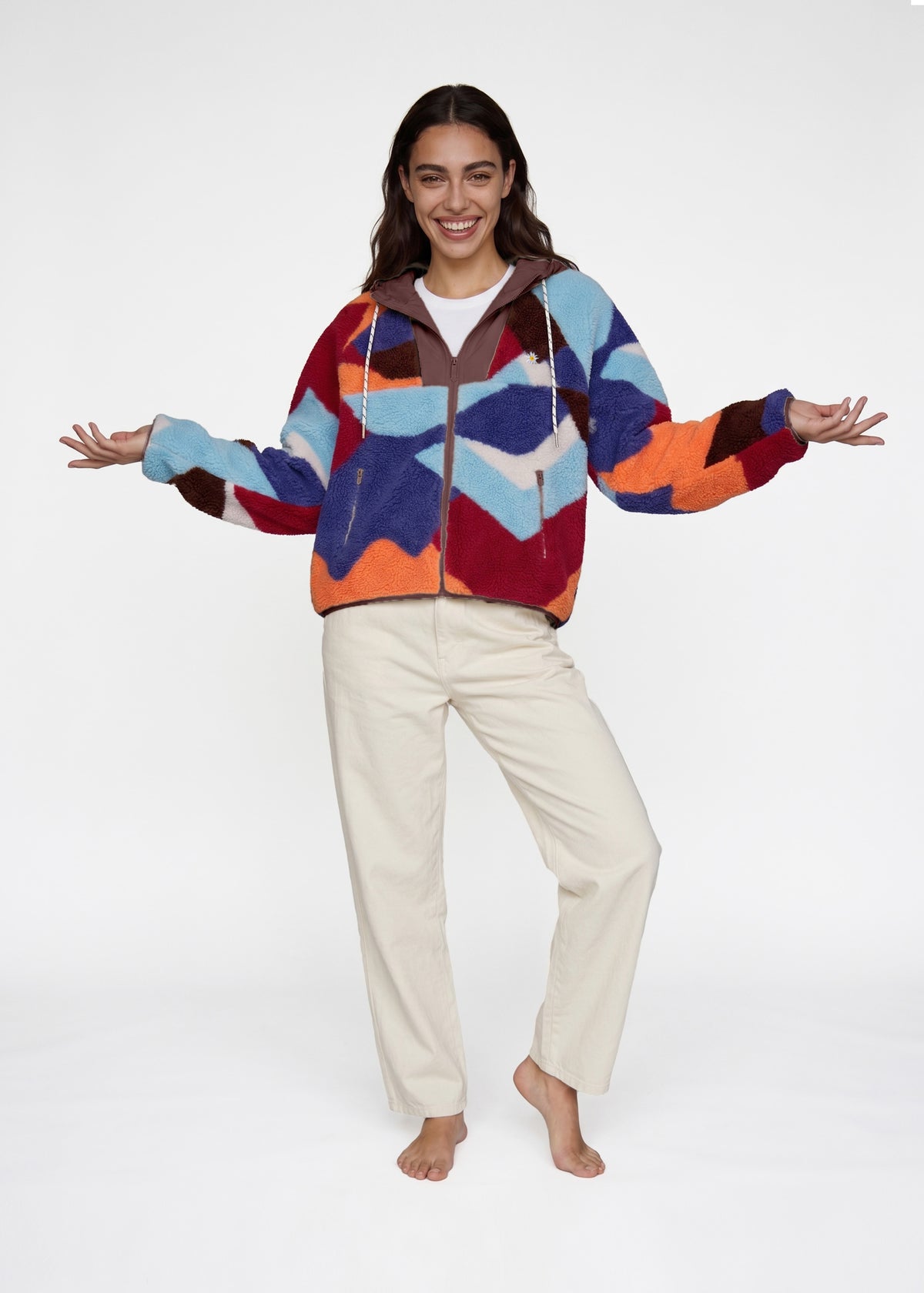 Sherpa-Zipper "Frida: Alpenglühen" - multi (Damen)
