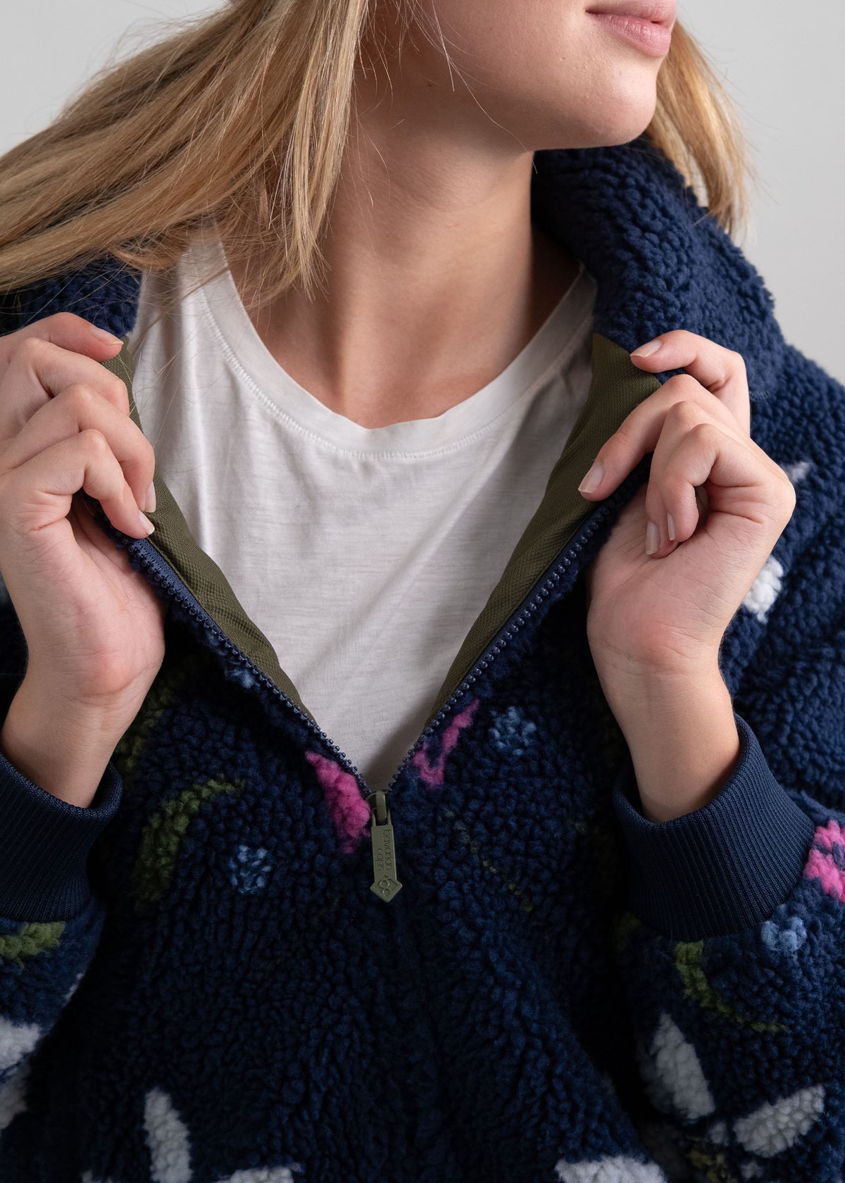 Teddy Blouson "Eisblume" - marine