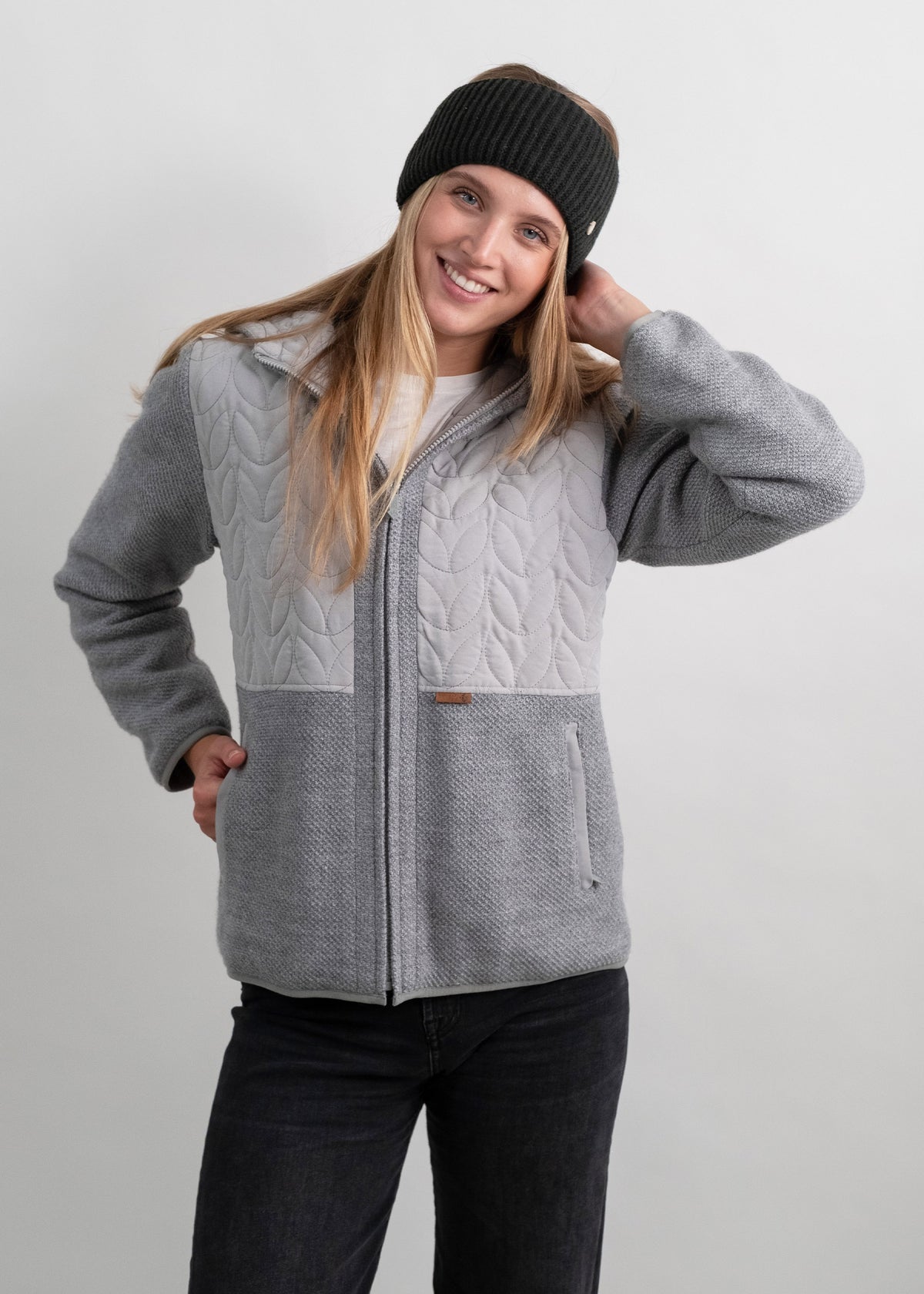 Stepp-Strickjacke "Marlies" - hellgrau (Damen)