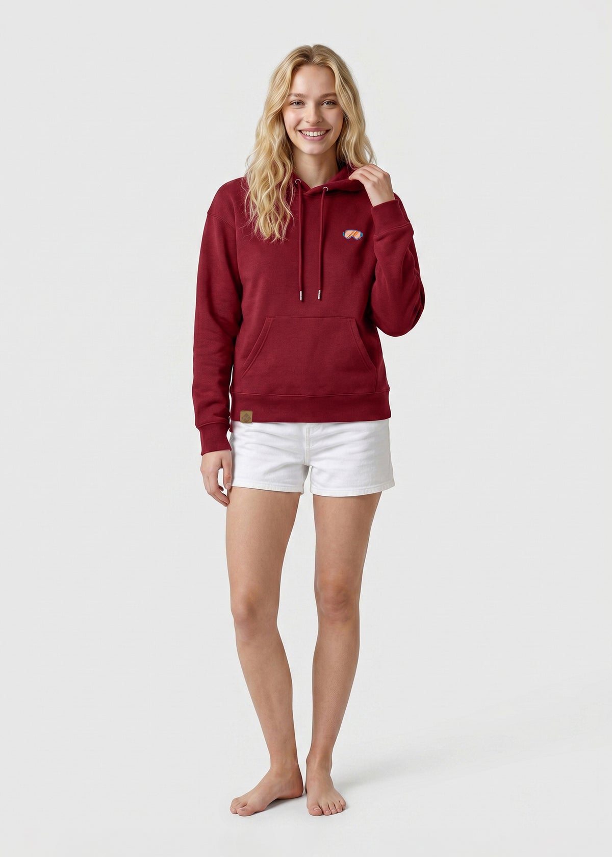 Hoodie "Skihaserl" - weinrot