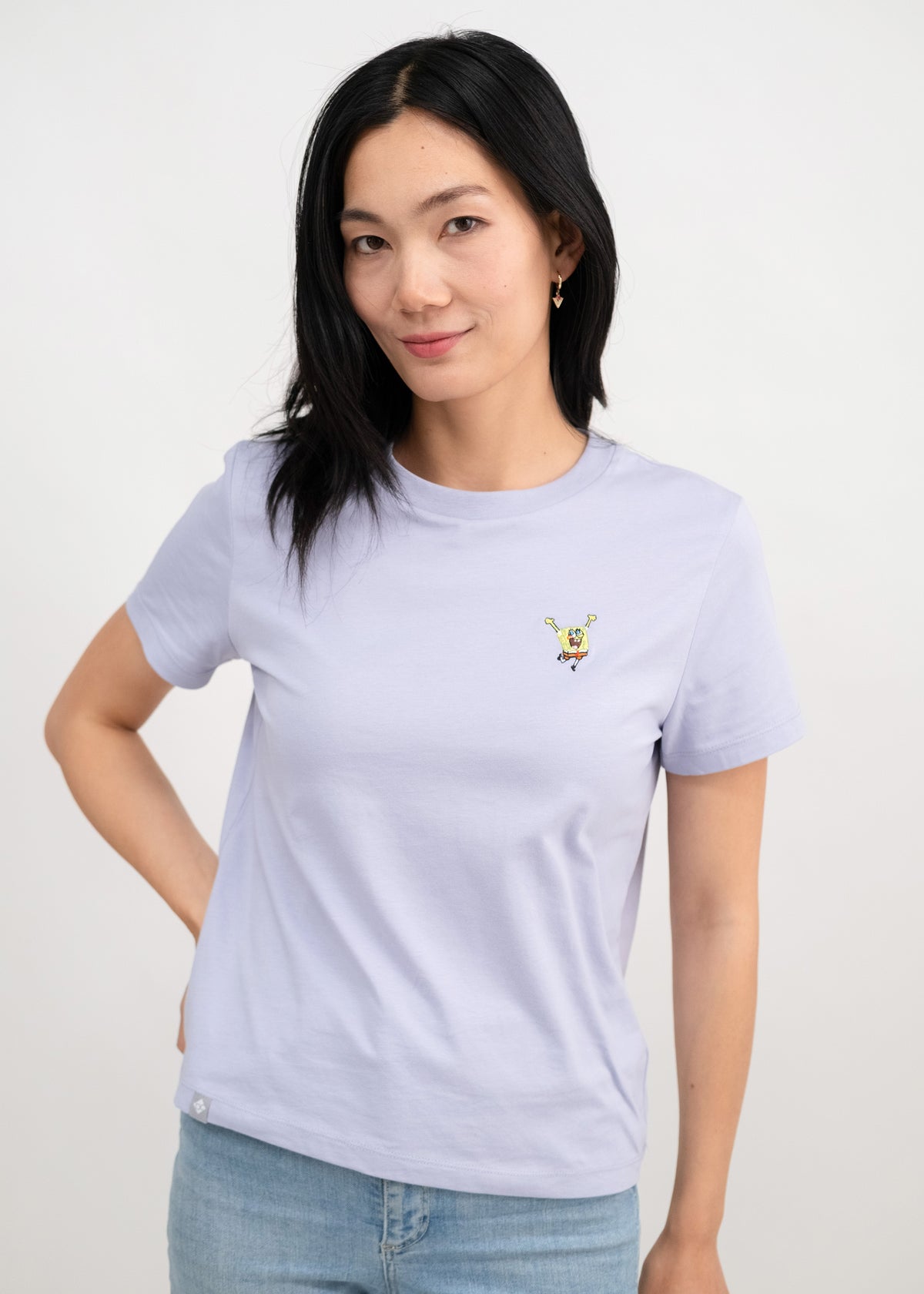 T-Shirt "SpongeBob: Jippie" - lavendel (Damen)