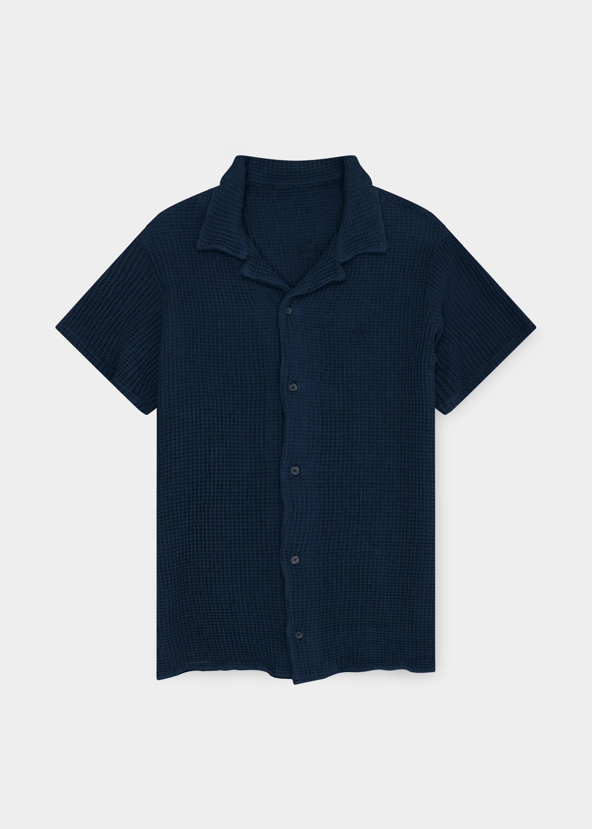 Hemd "Edelweiß Waffle" - dunkelblau