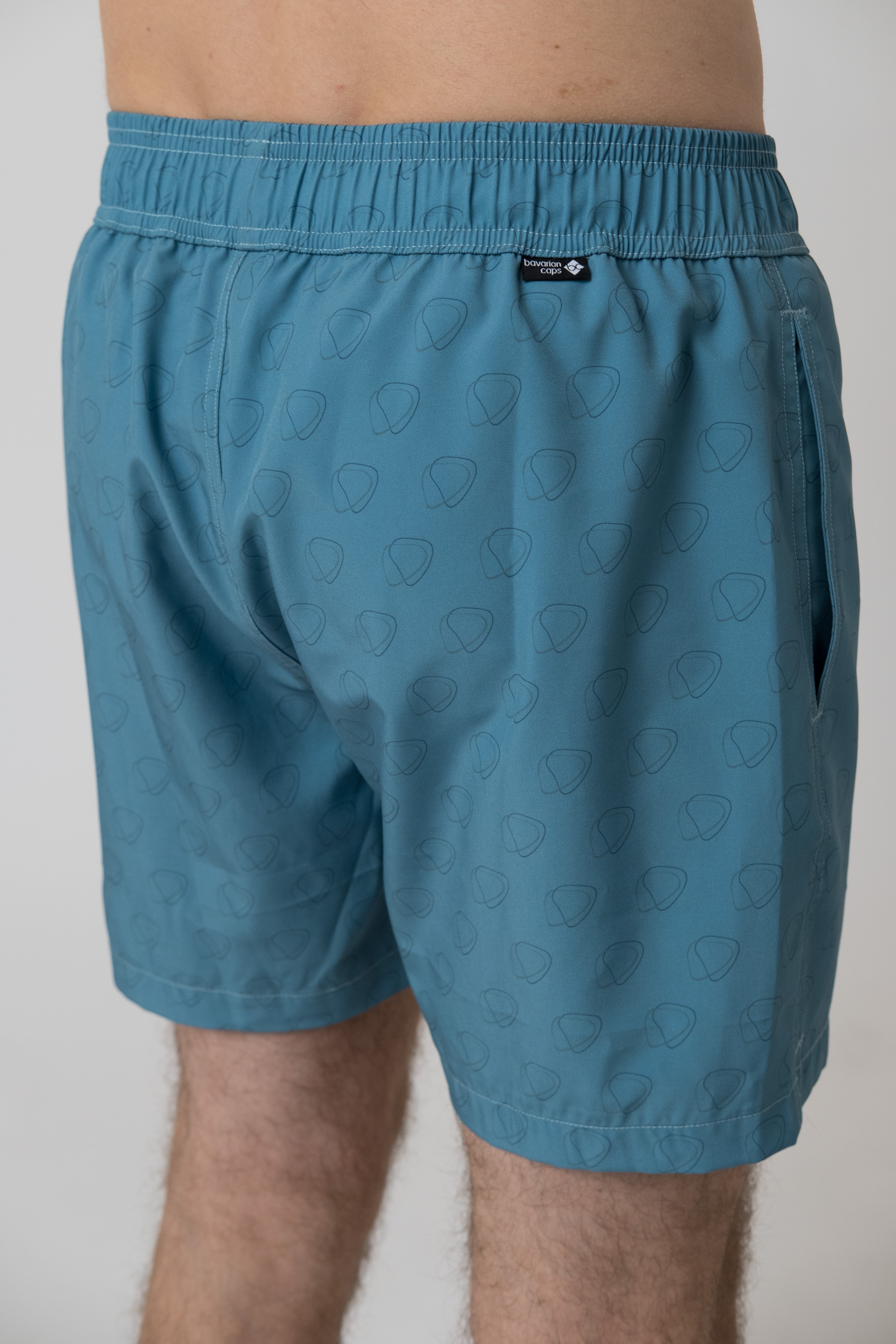 Badehose "Pumuckl surft" - graublau