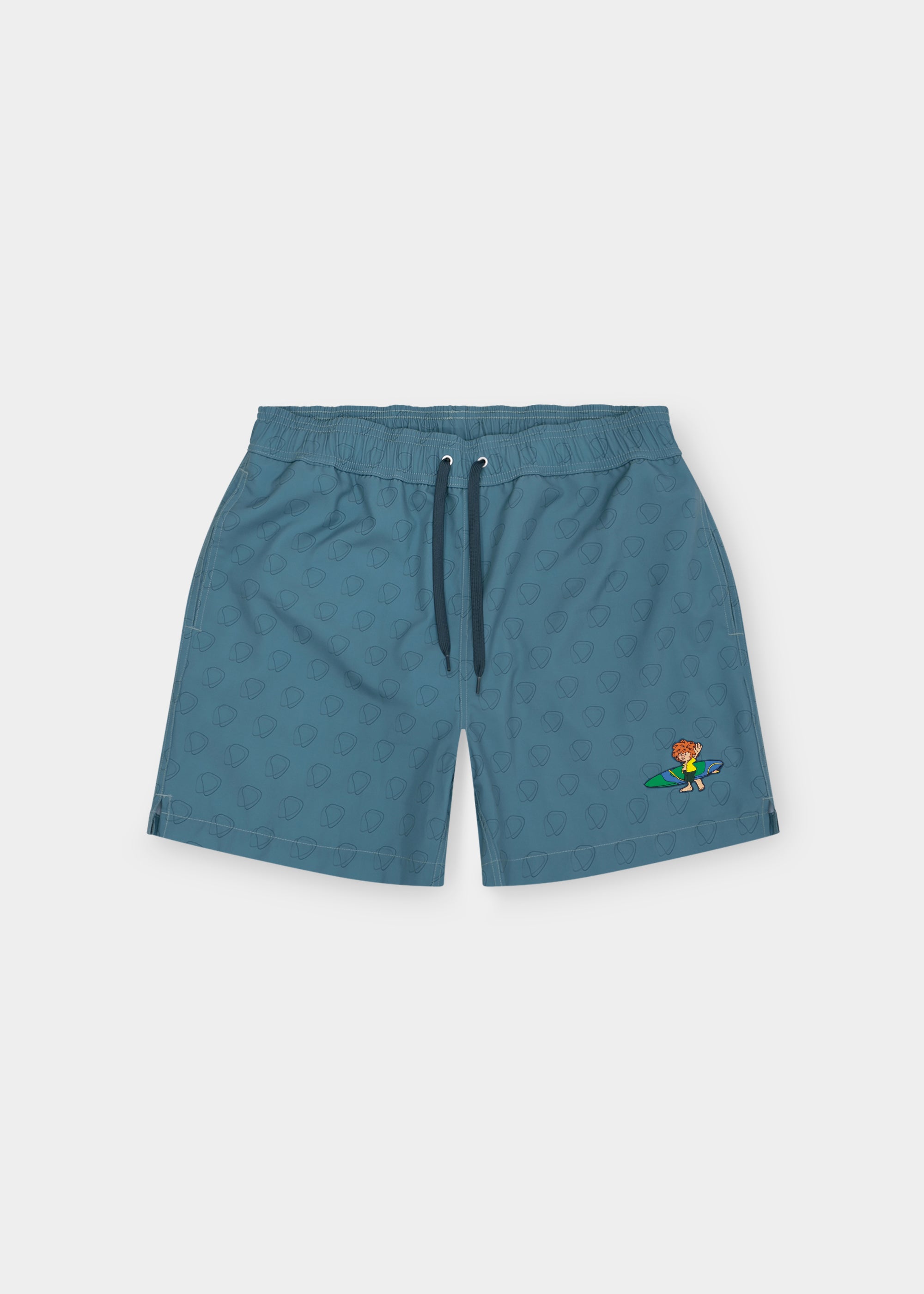 Badehose "Pumuckl surft" - graublau