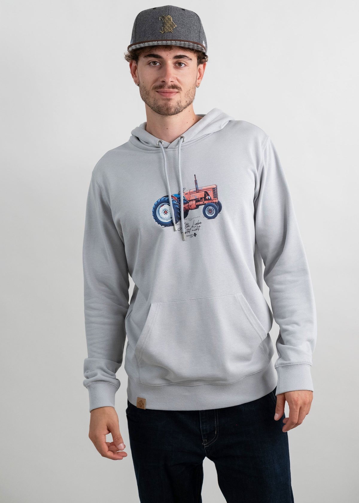 Hoodie "Alte Liebe" - blaugrau