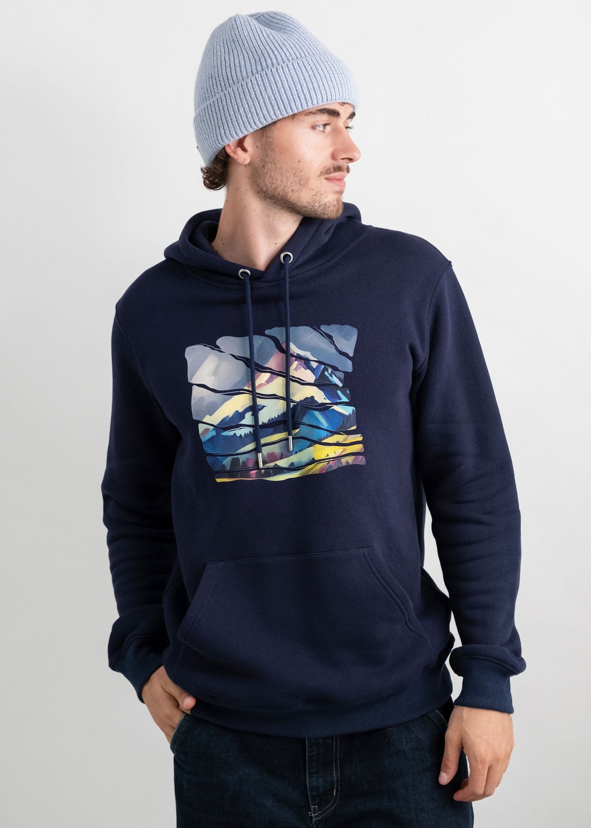 Hoodie "Wintergipfel" - dunkelblau
