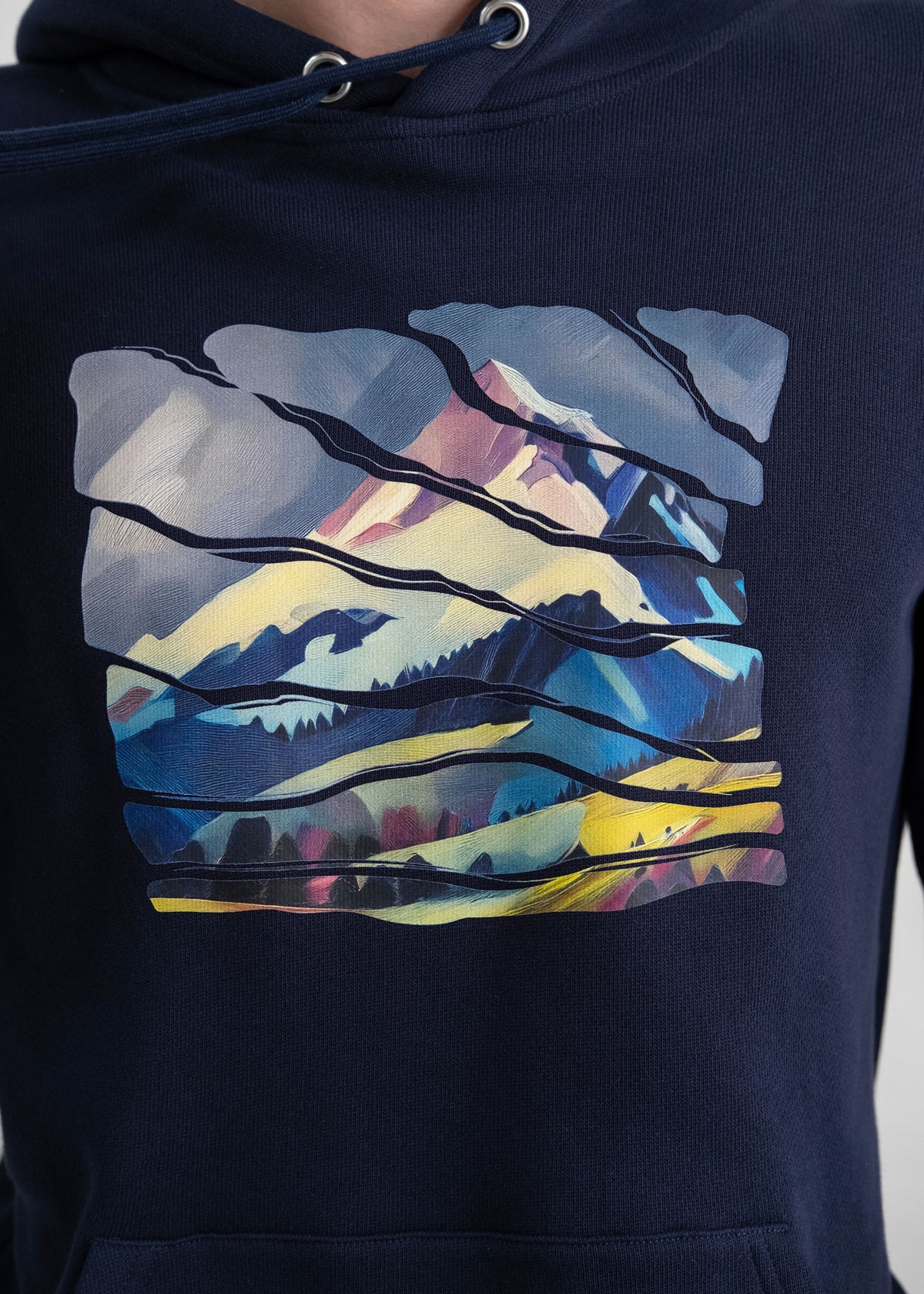 Hoodie "Wintergipfel" - dunkelblau