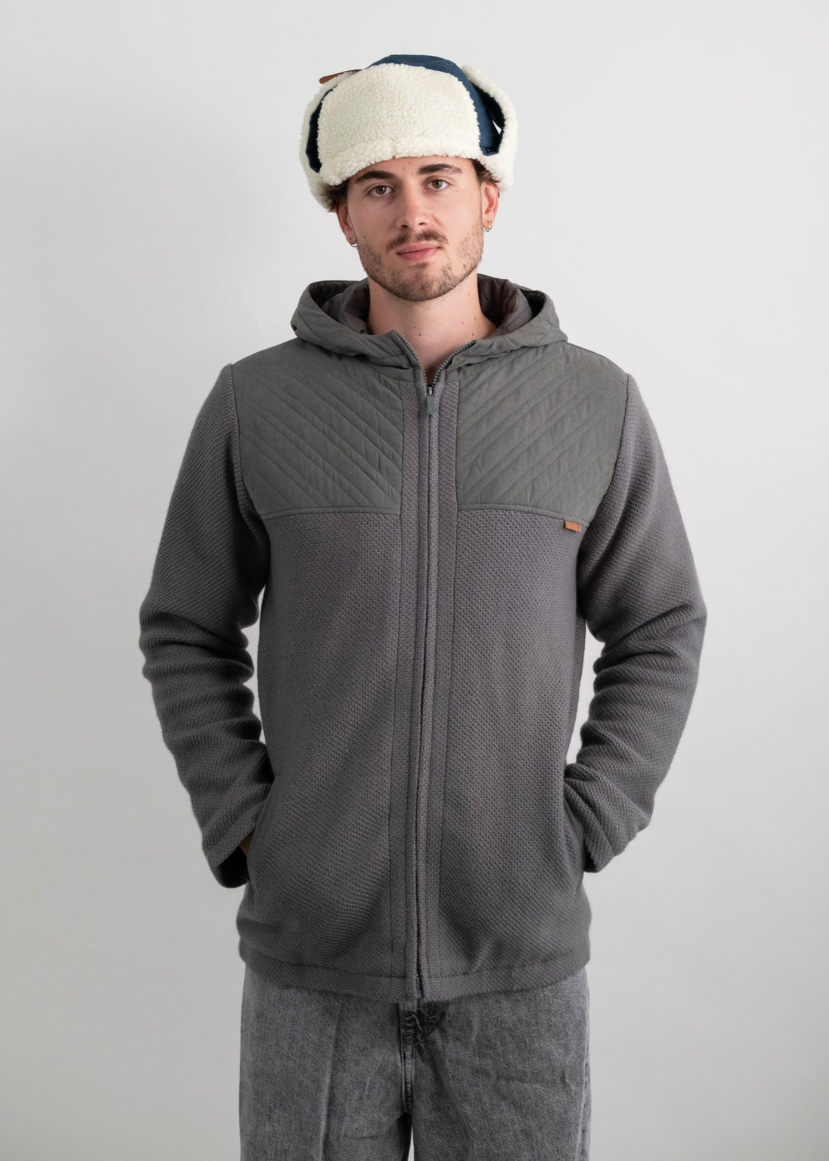 Stepp-Strickjacke "Michl" - dunkelgrau