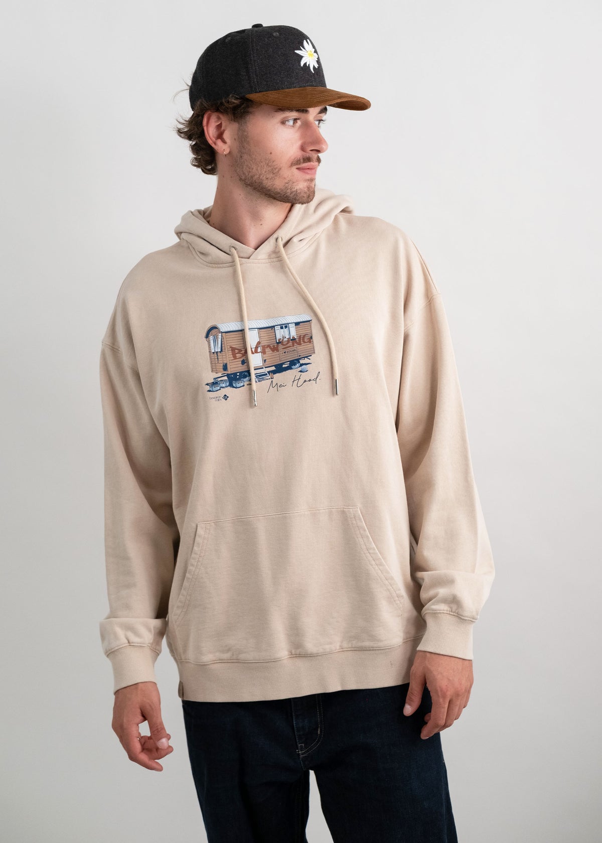 Hoodie "Bauwong" - beige (washed)