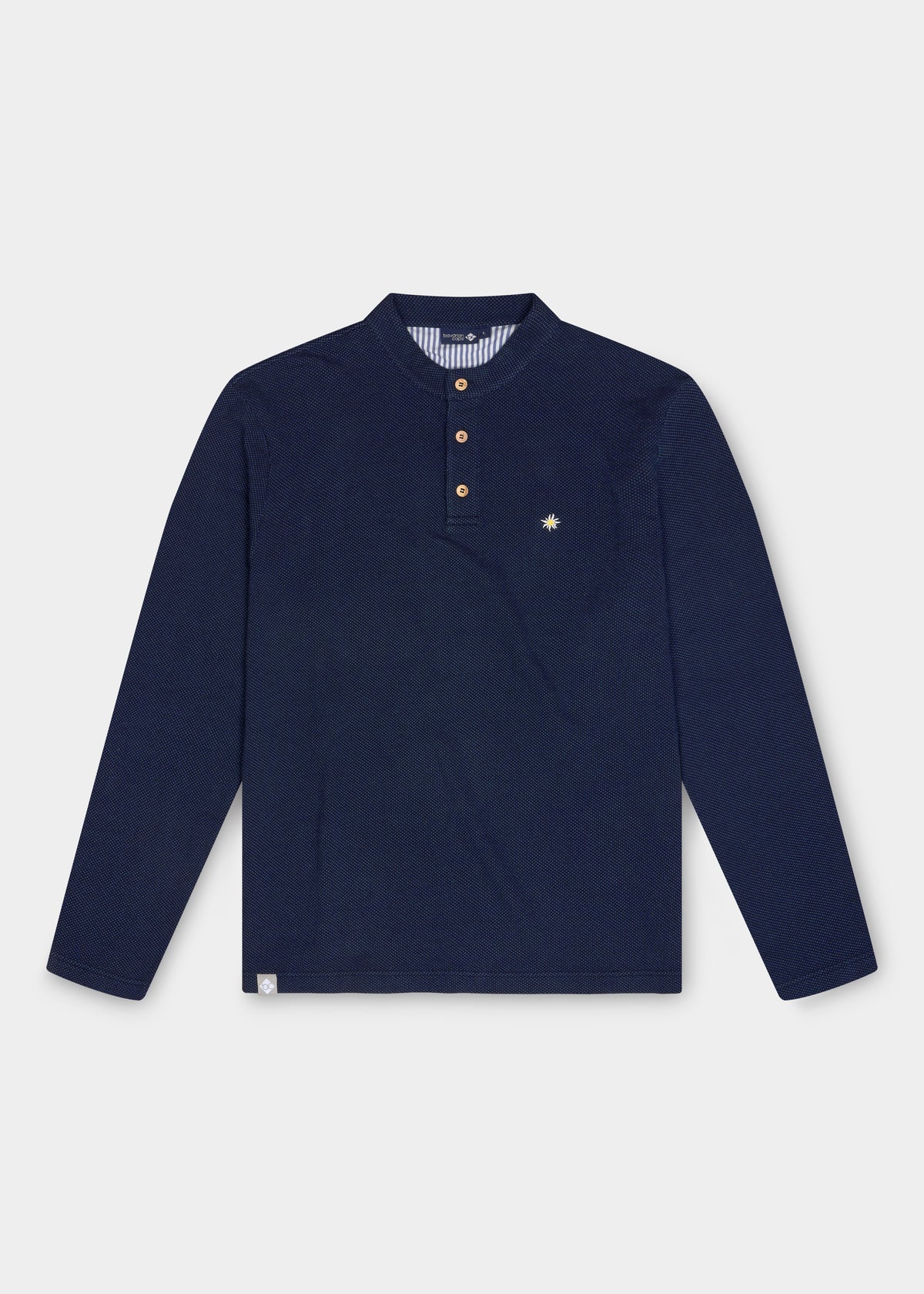 Poloshirt "Edelweiß Feinstrick Langarm" - dunkelblau