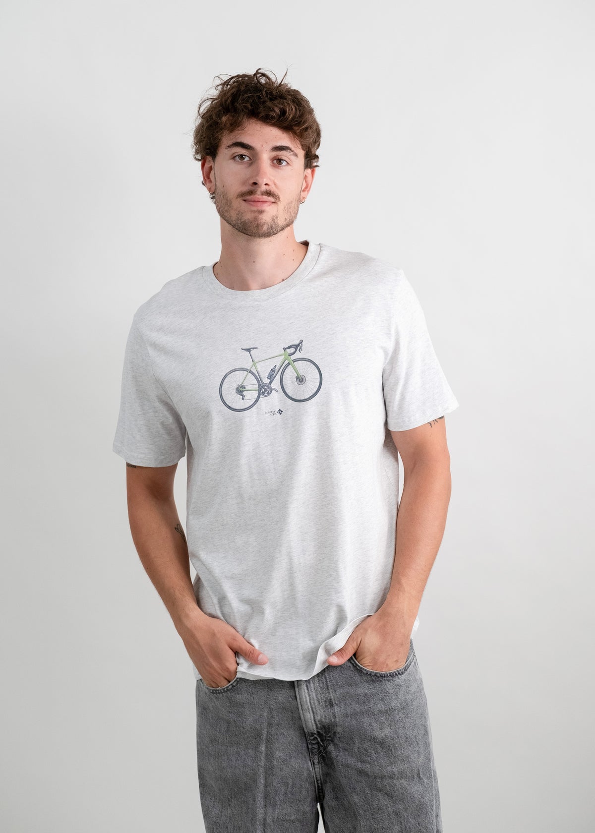 T-Shirt "Rennradler" - hellgrau