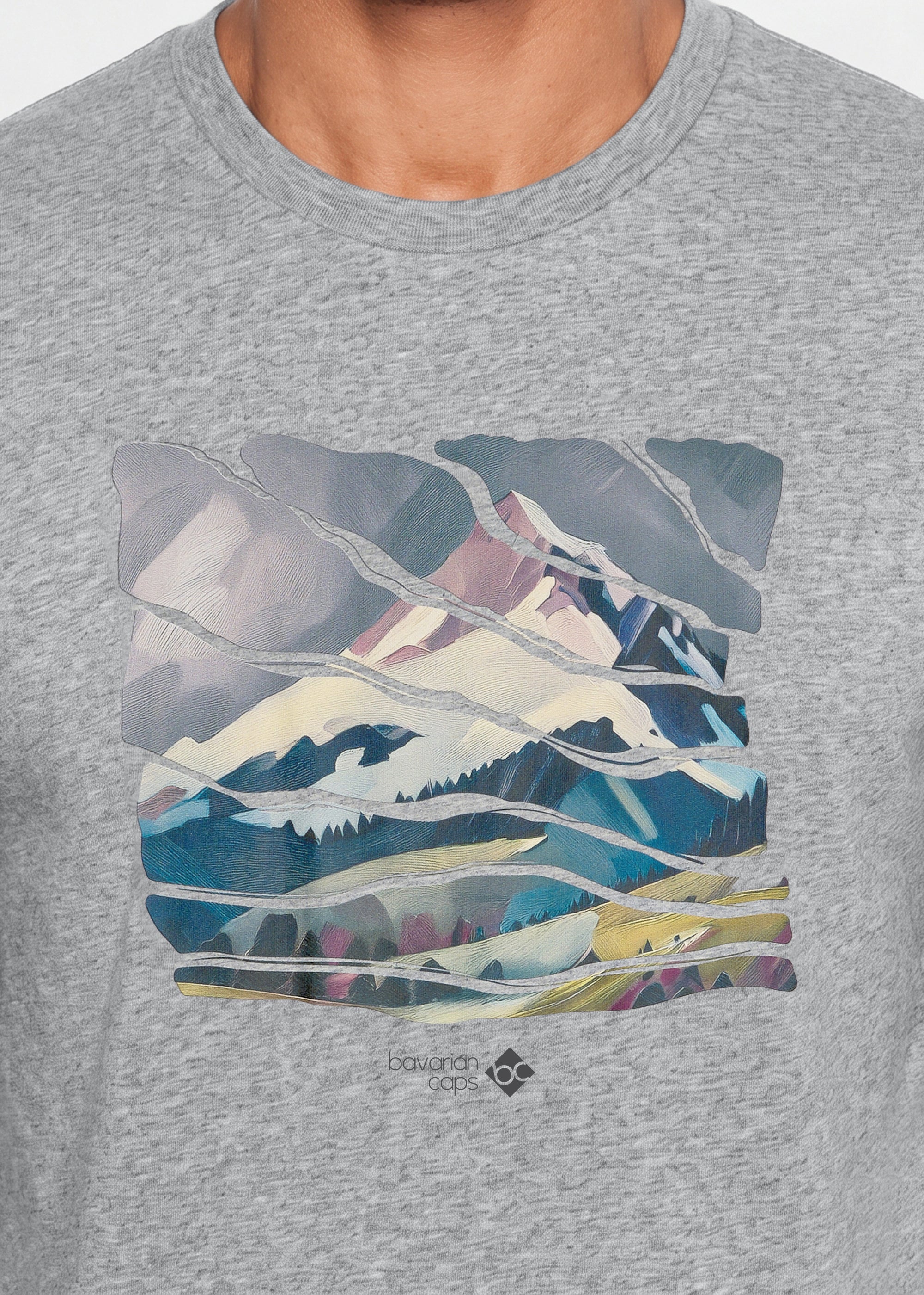 T-Shirt "Wintergipfel" - hellgrau-meliert
