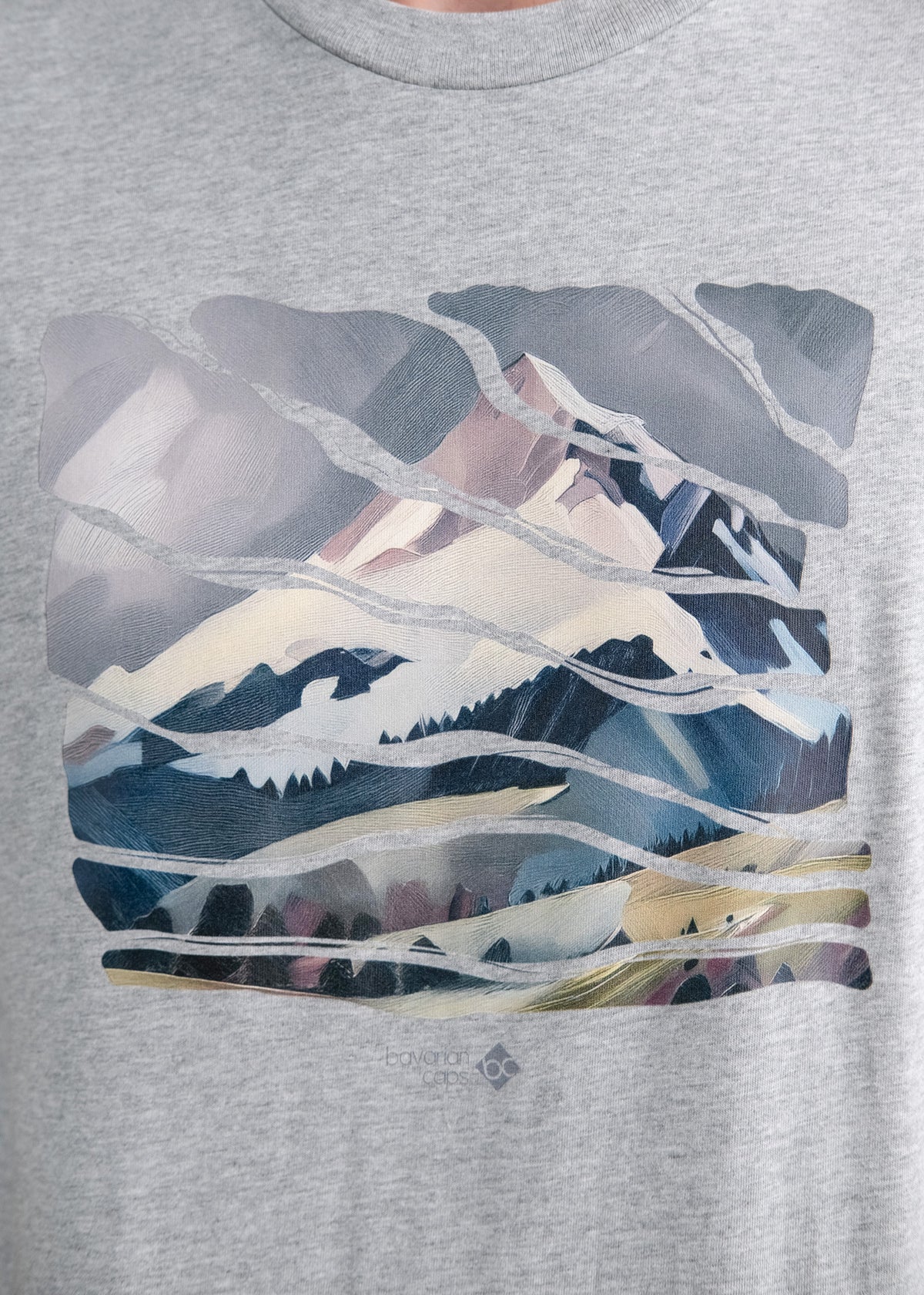 T-Shirt "Wintergipfel" - hellgrau-meliert