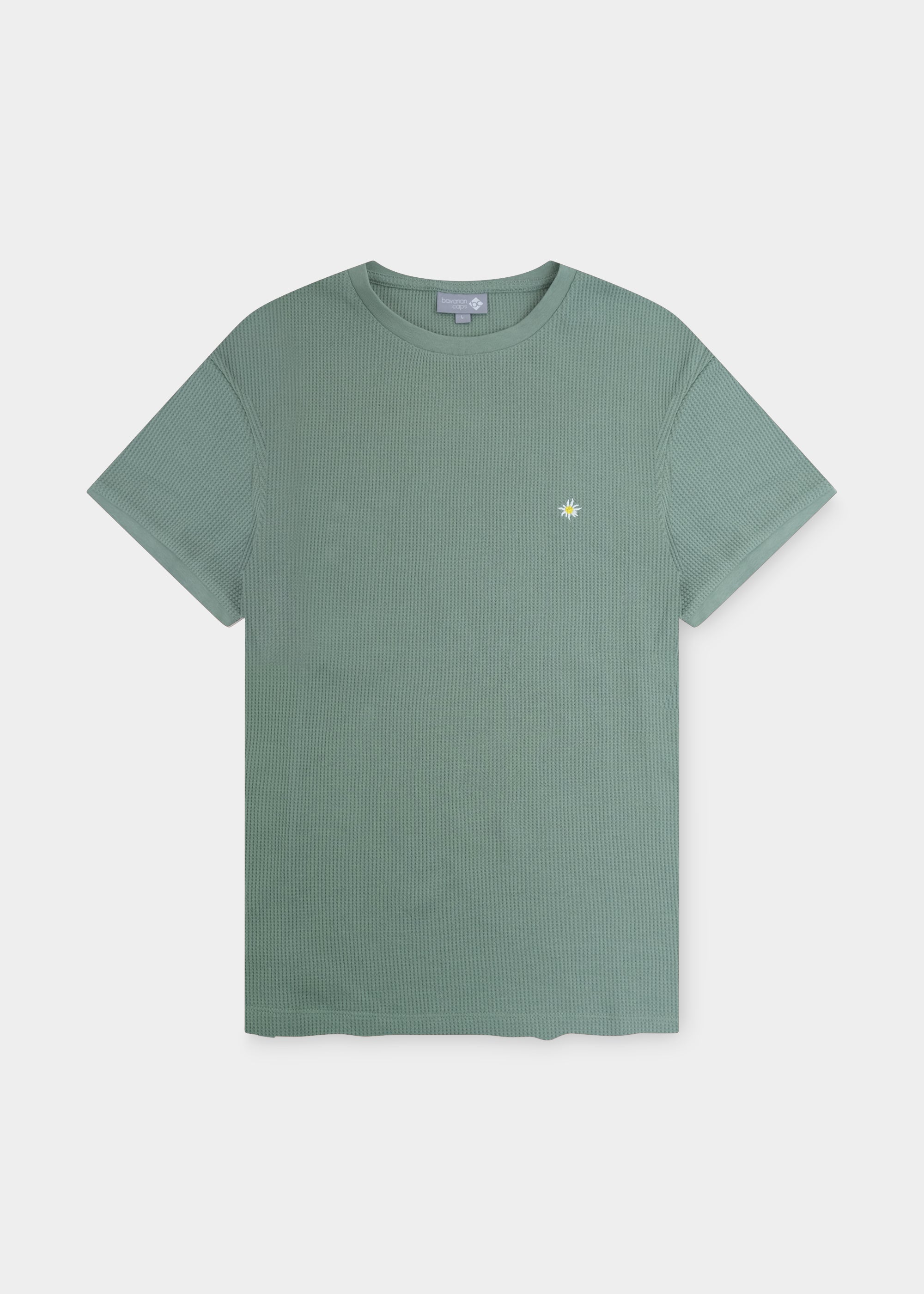 T-Shirt "Edelweiß Feinstrick" - grüngrau