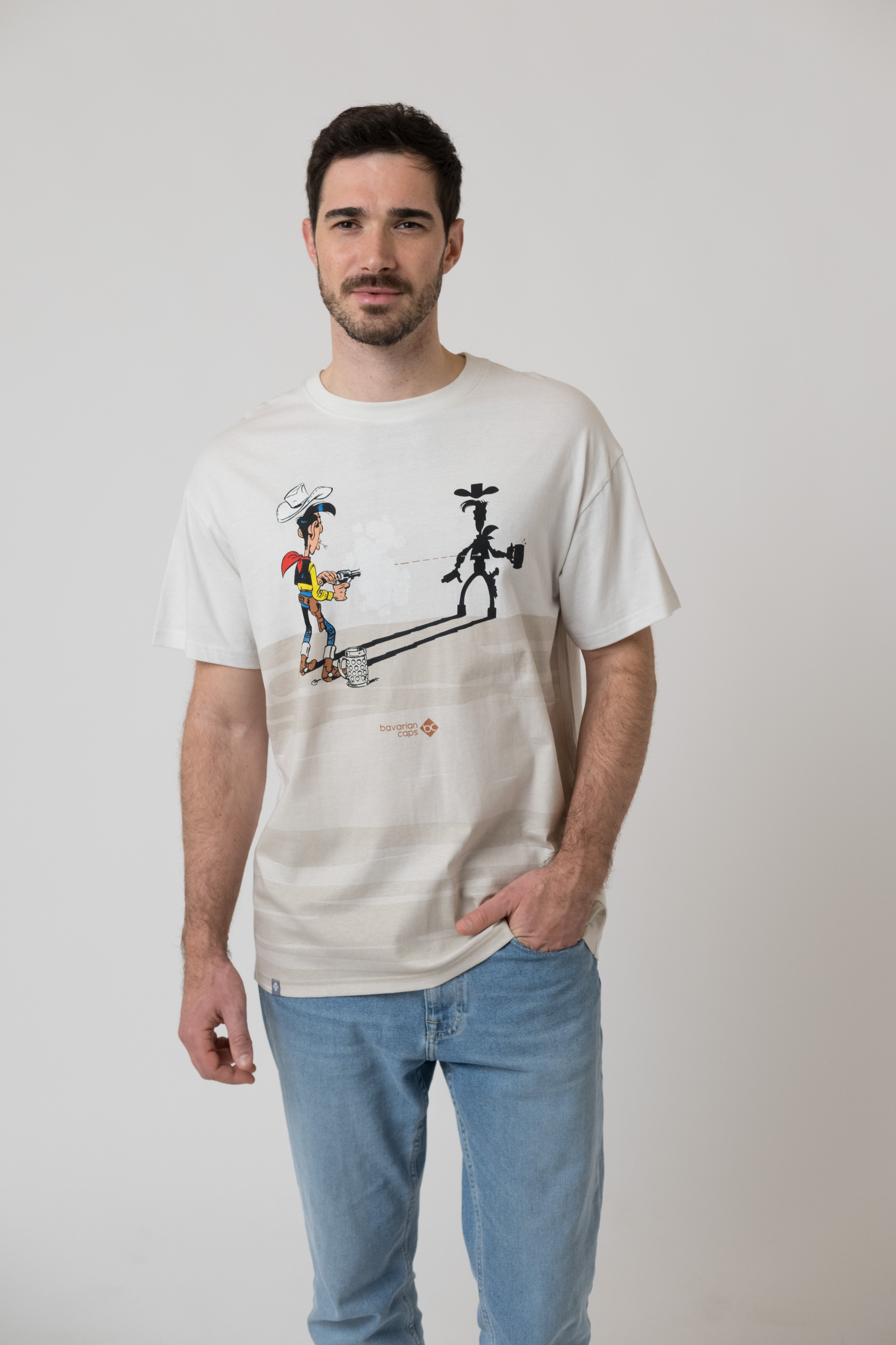 T-Shirt "Lucky Luke: Schatten" - beige
