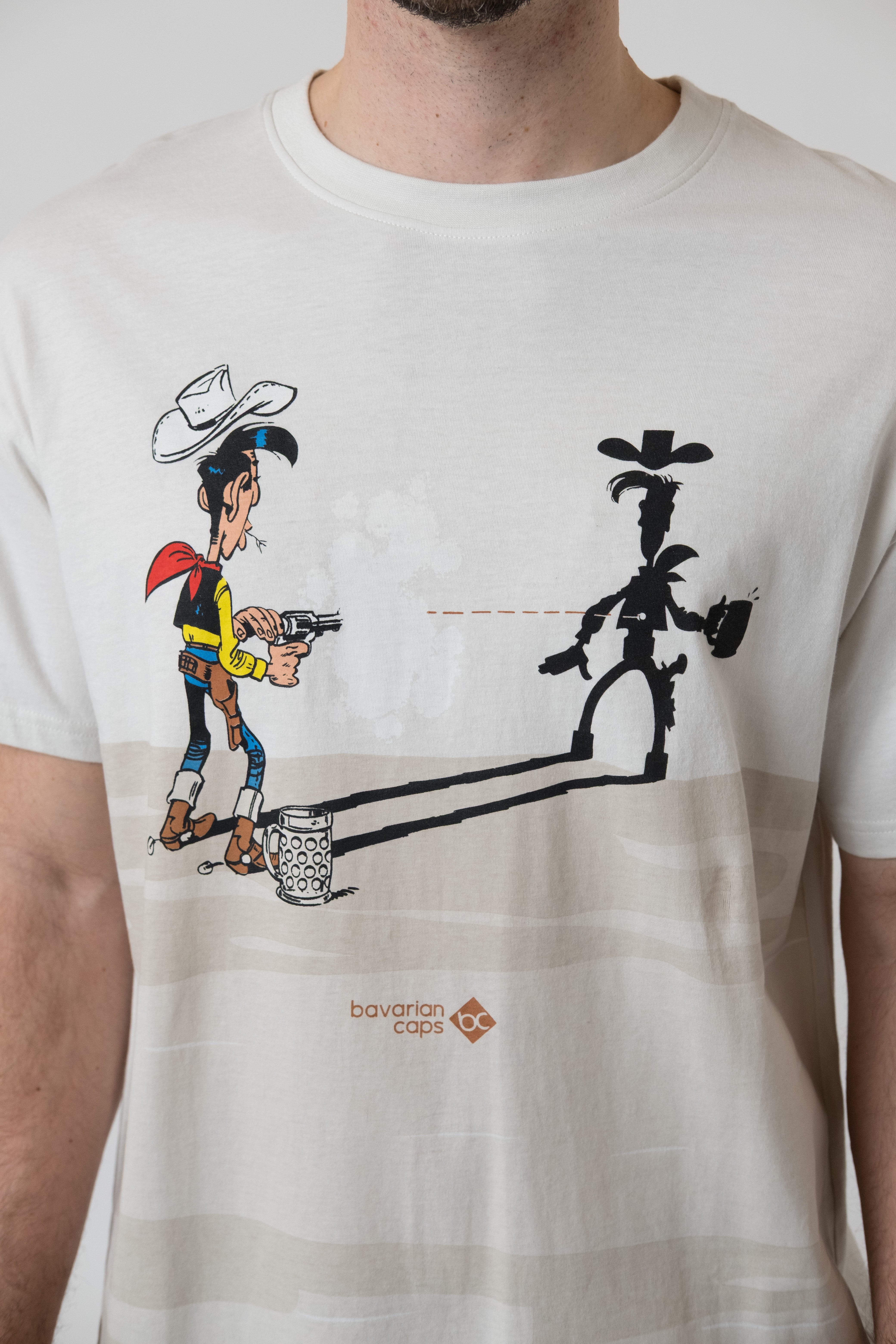 T-Shirt "Lucky Luke: Schatten" - beige