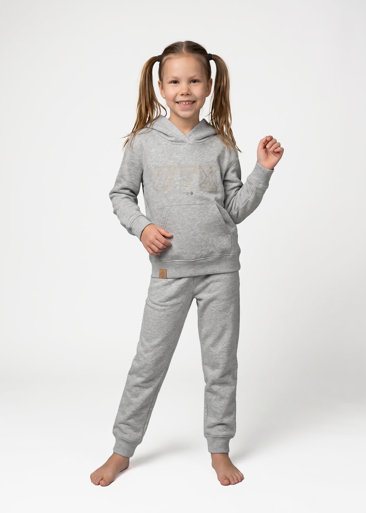 Hoodie "ZFX" - grau-meliert (Kinder)