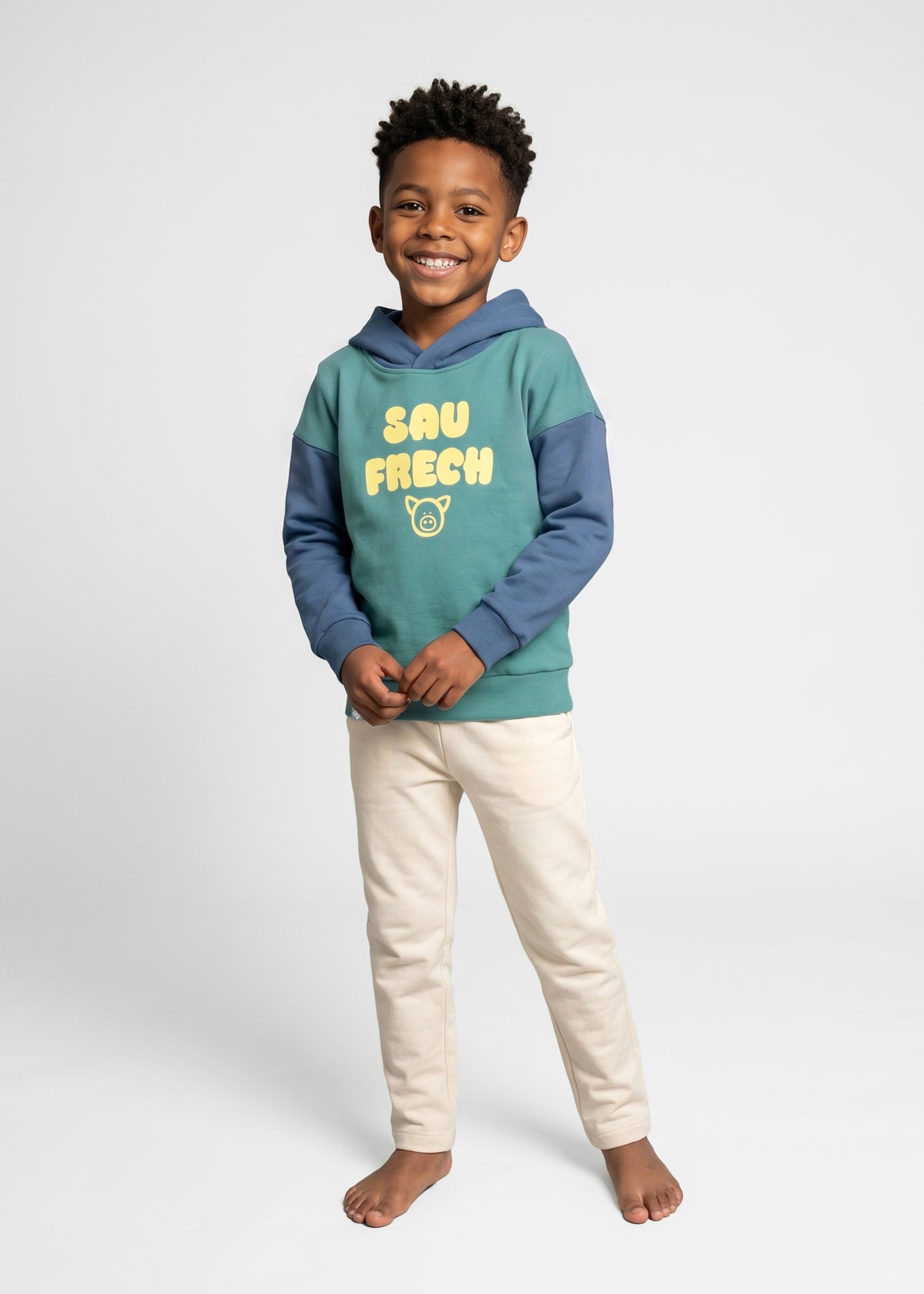 Hoodie "Saufrech" türkis/blau (Kleinkinder)