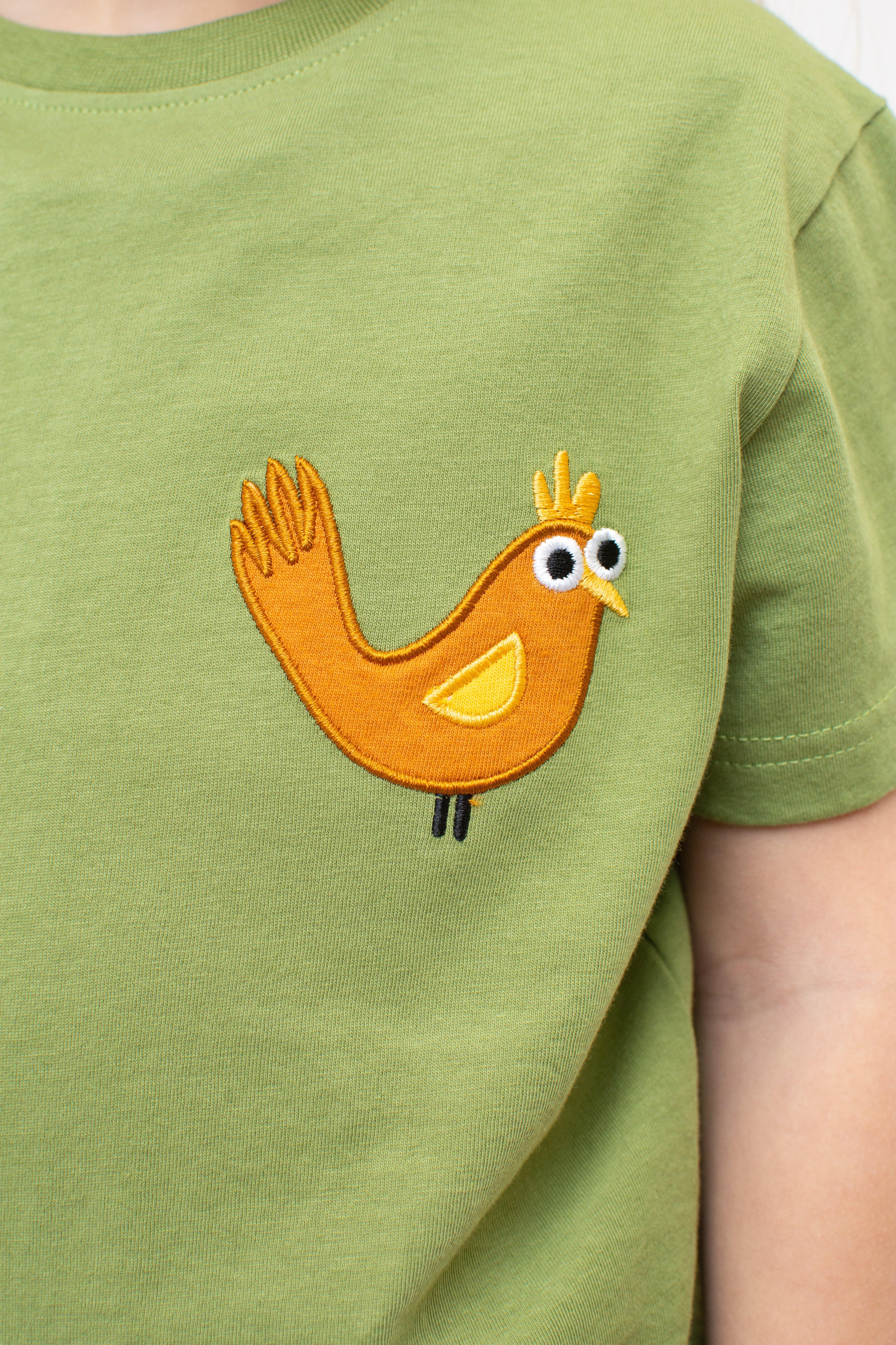 T-Shirt "Huhn" - olivgrün (Kinder)