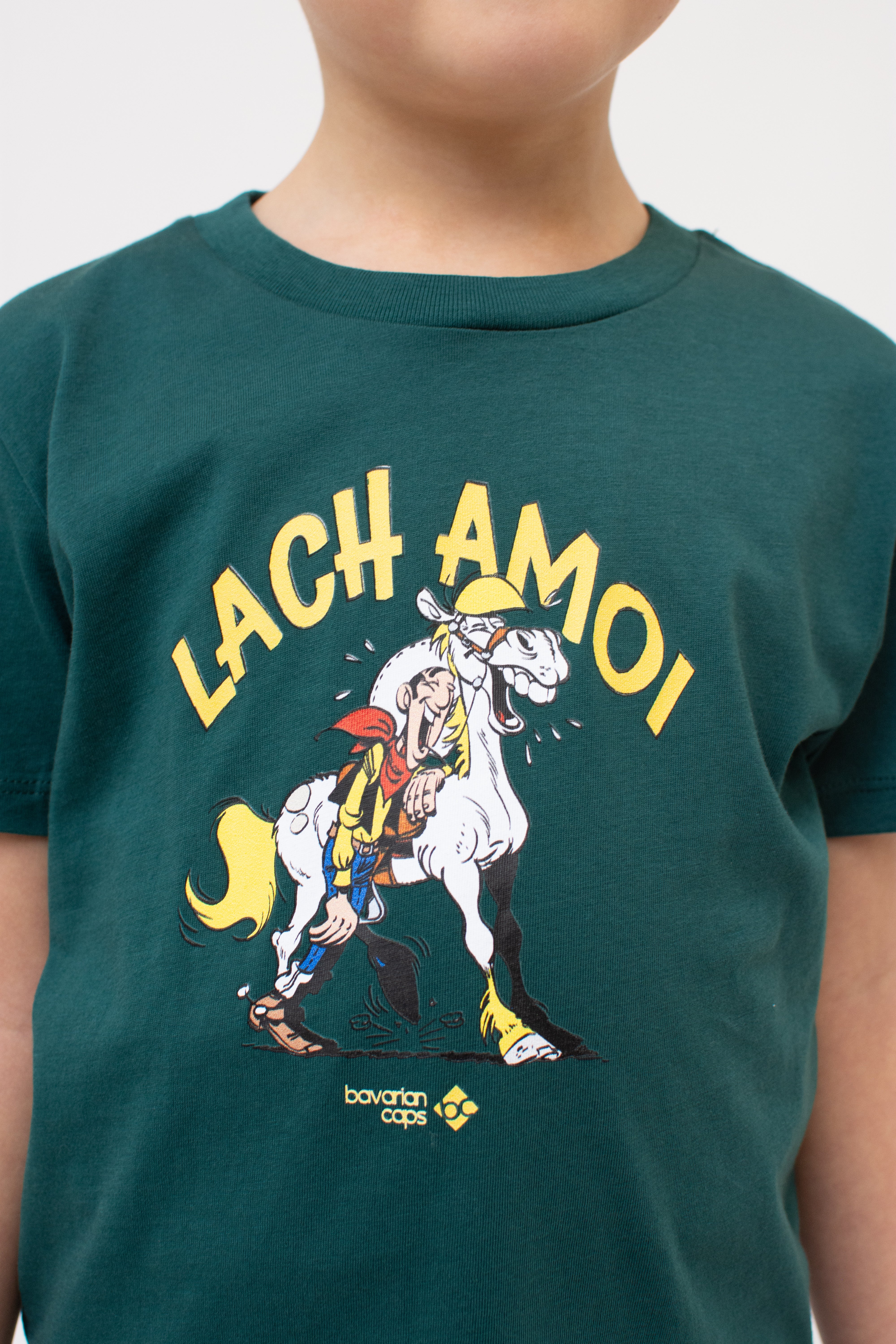 T-Shirt "Lucky Luke: Lach amoi" - dunkelgrün (Kinder)