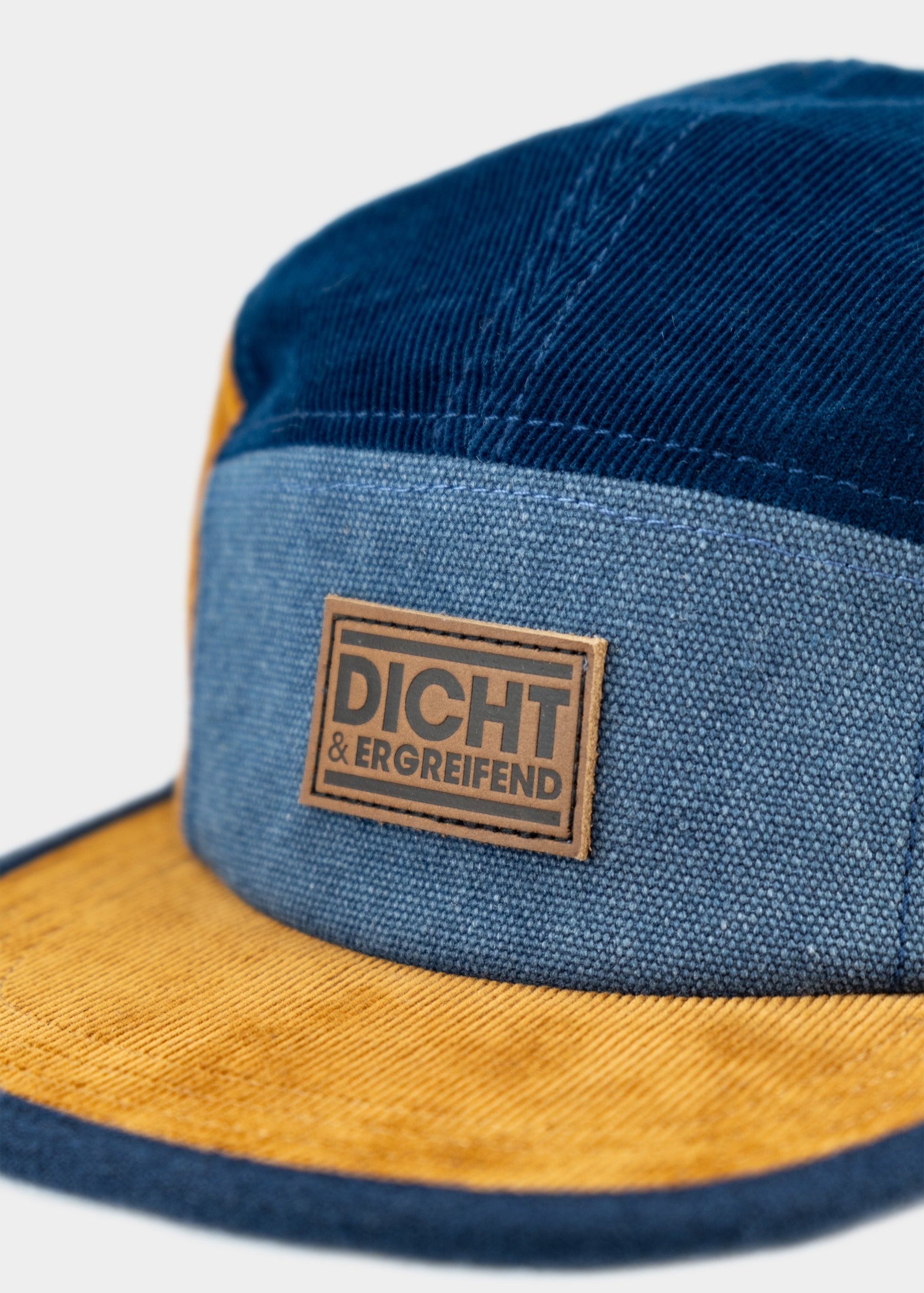 Cap "dicht&ergreifend: Kord" - blau/braun (5-Panel)