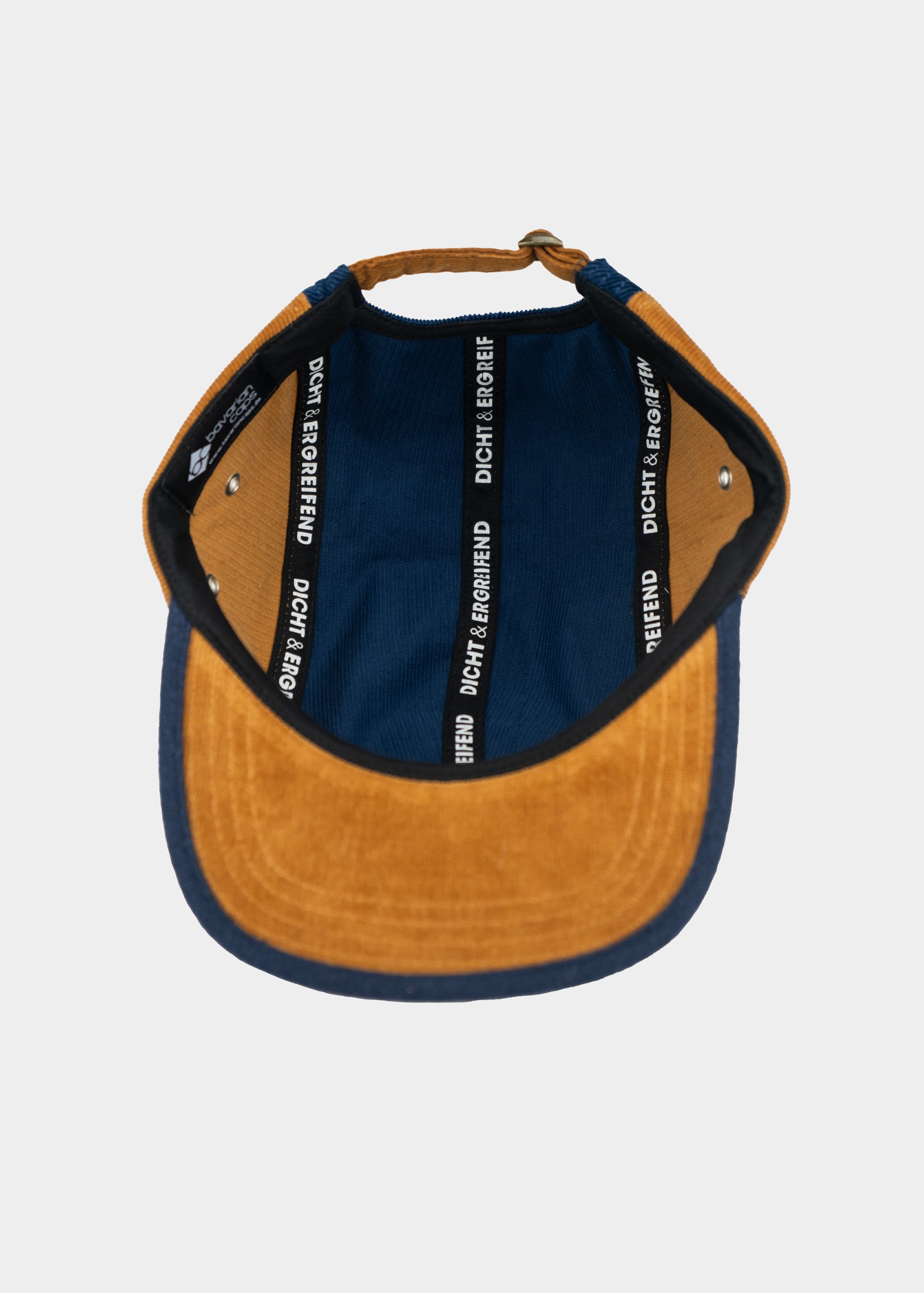 Cap "dicht&ergreifend: Kord" - blau/braun (5-Panel)