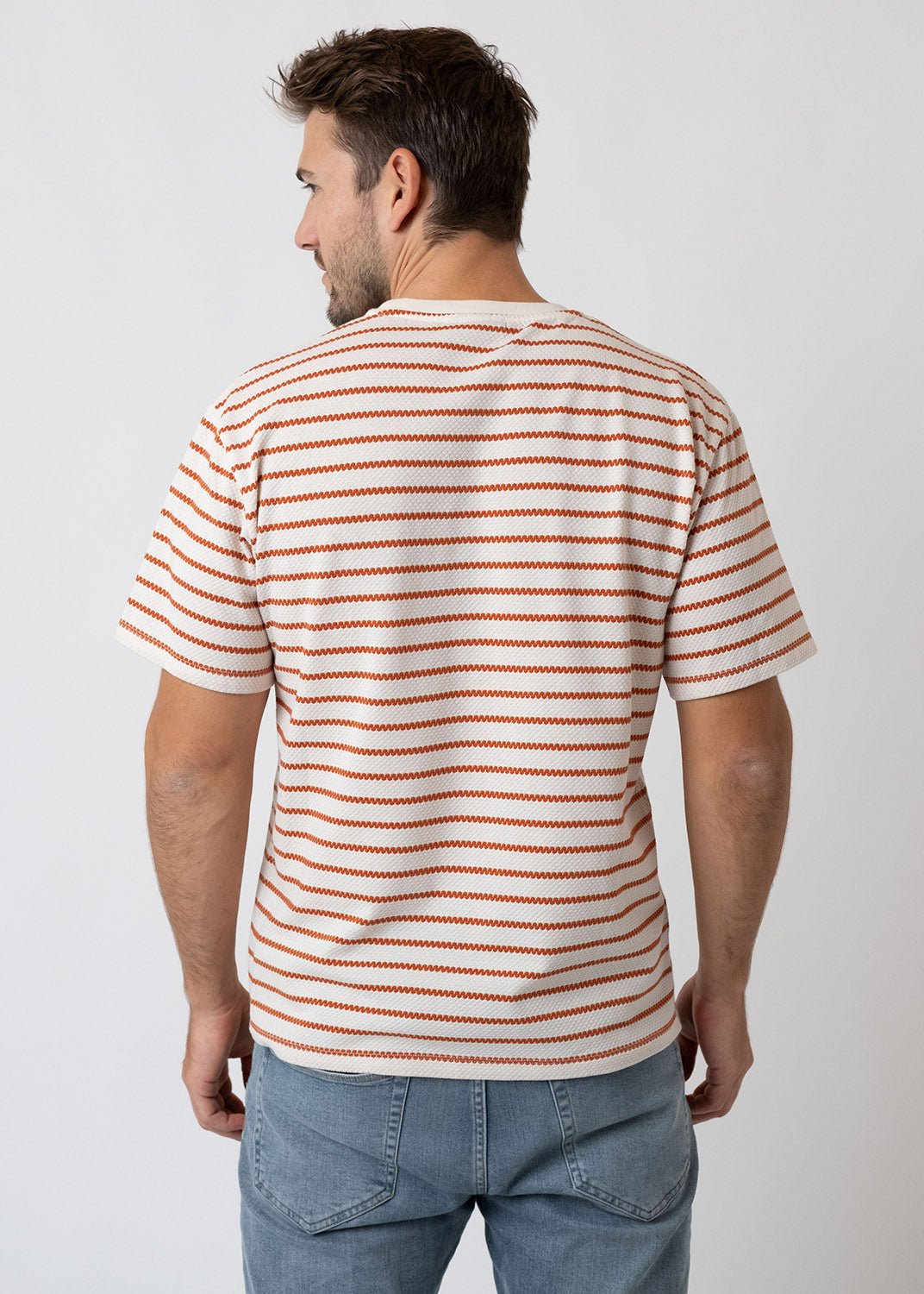 T-Shirt "Abendrot" - rost/beige