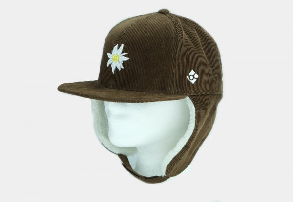 Cap "Edelweiß Wintertraum" - dunkelbraun (Kinder)