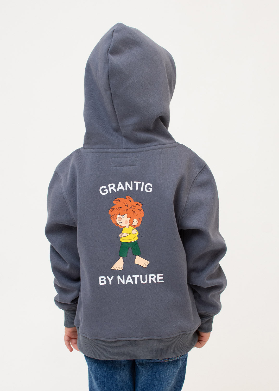 Hoodie "Grantig by nature" - graublau, v2 (Kinder)