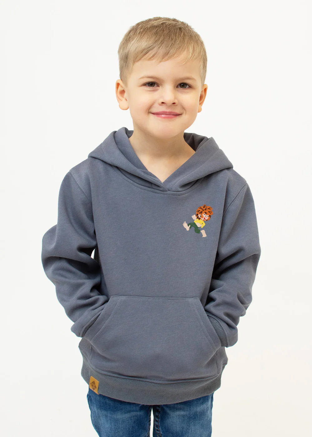 Hoodie "Grantig by nature" - graublau, v2 (Kinder)