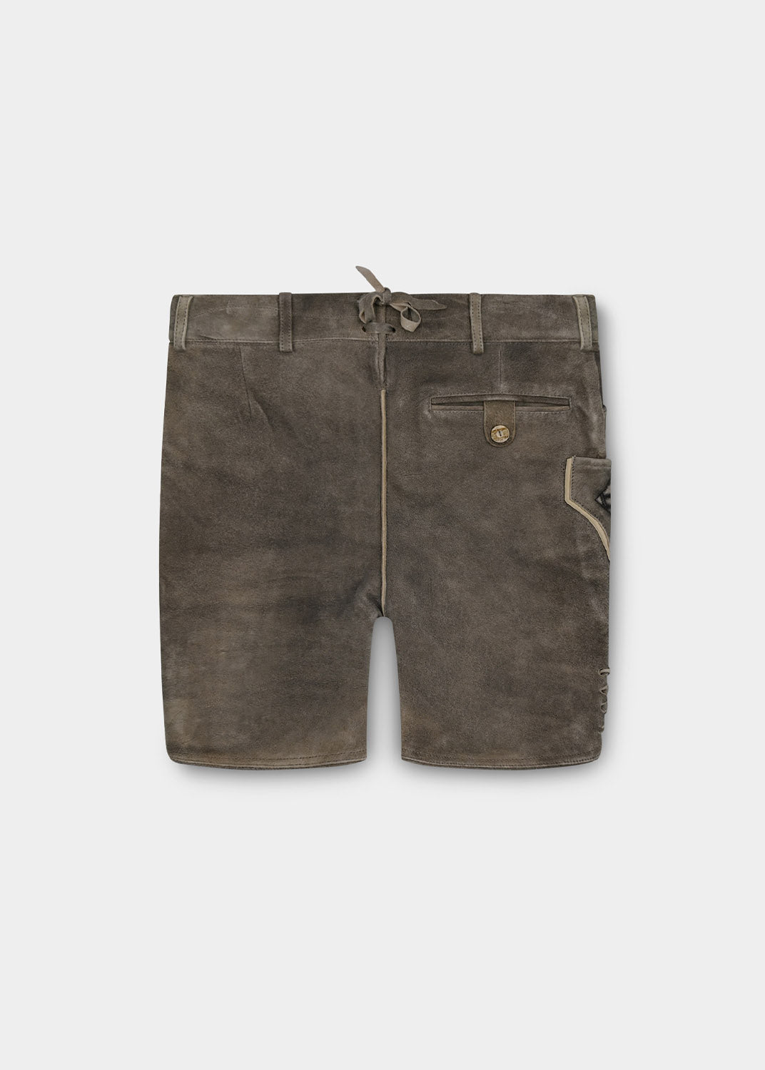 Lederhose "Schafkopf" - graubraun/blau