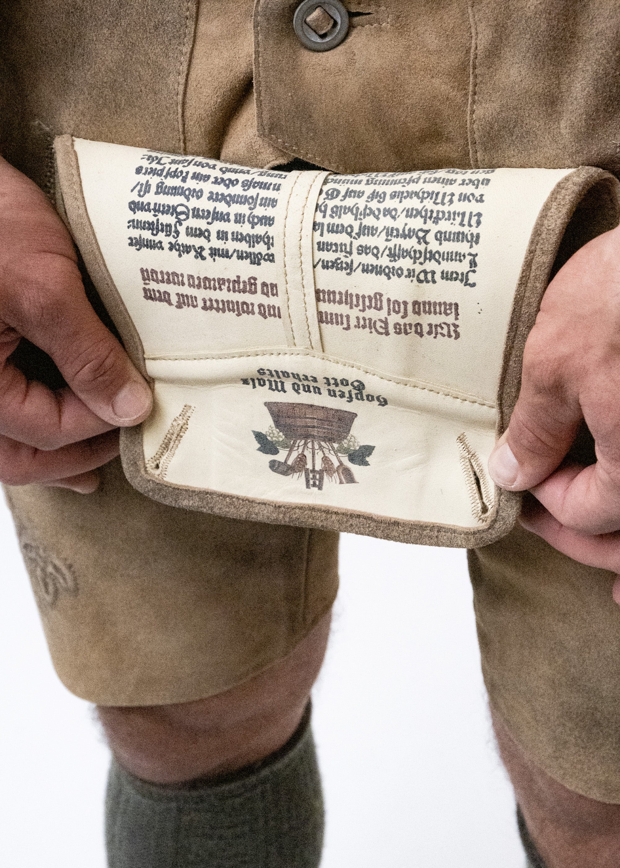 Lederhose "Reinheitsgebot" - hellbraun