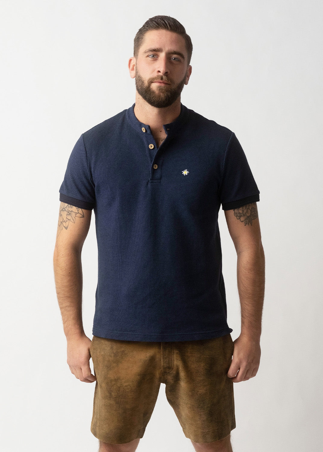 Poloshirt "Edelweiß Feinstrick"