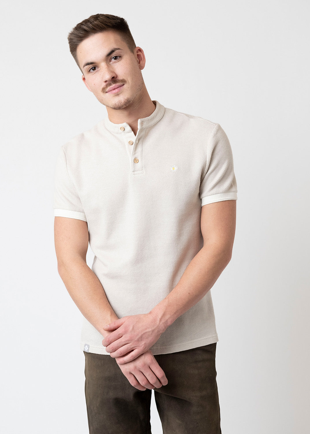 Poloshirt "Edelweiß Feinstrick"