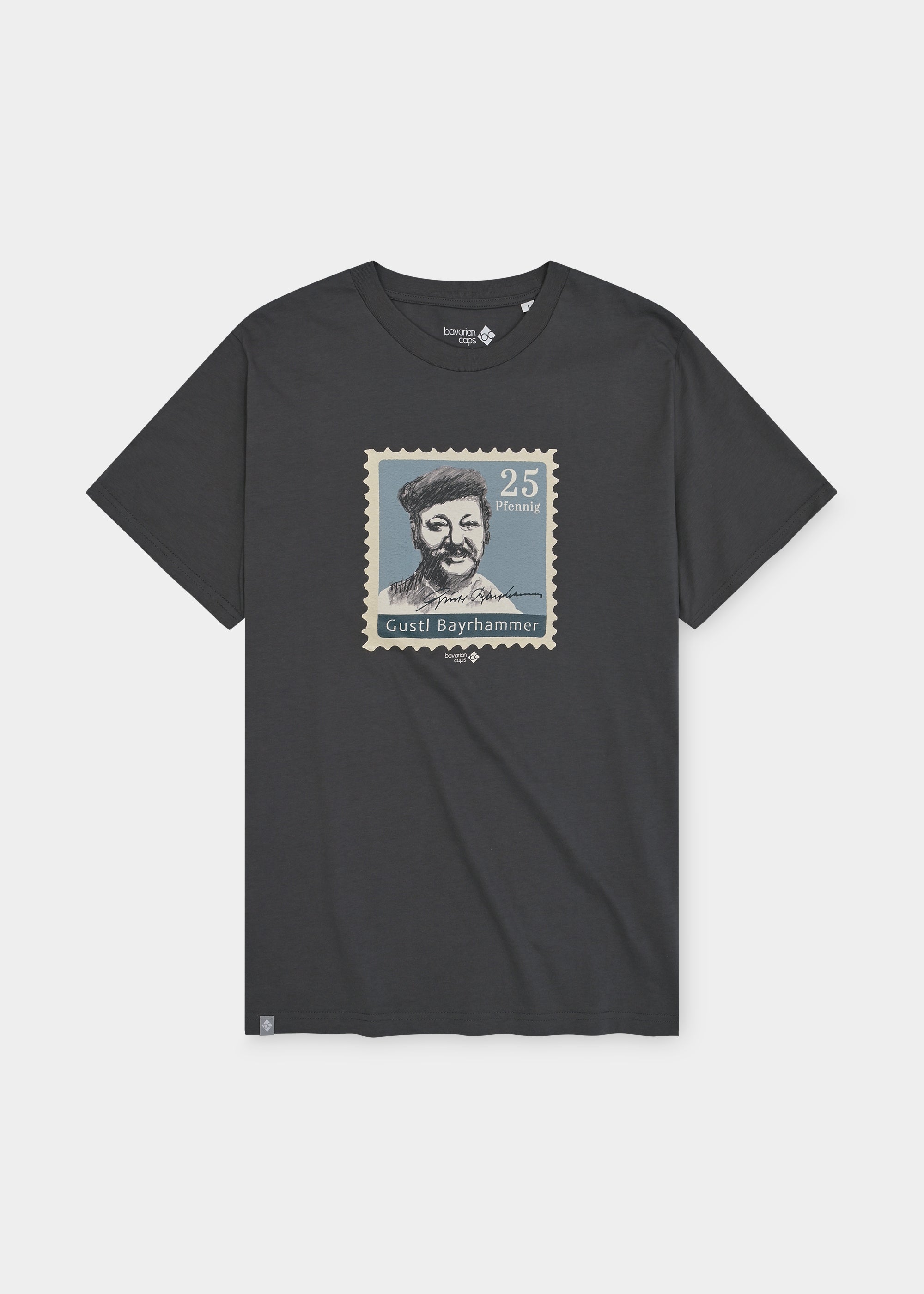 T-Shirt "Gustl Briefmarke" - dunkelgrau