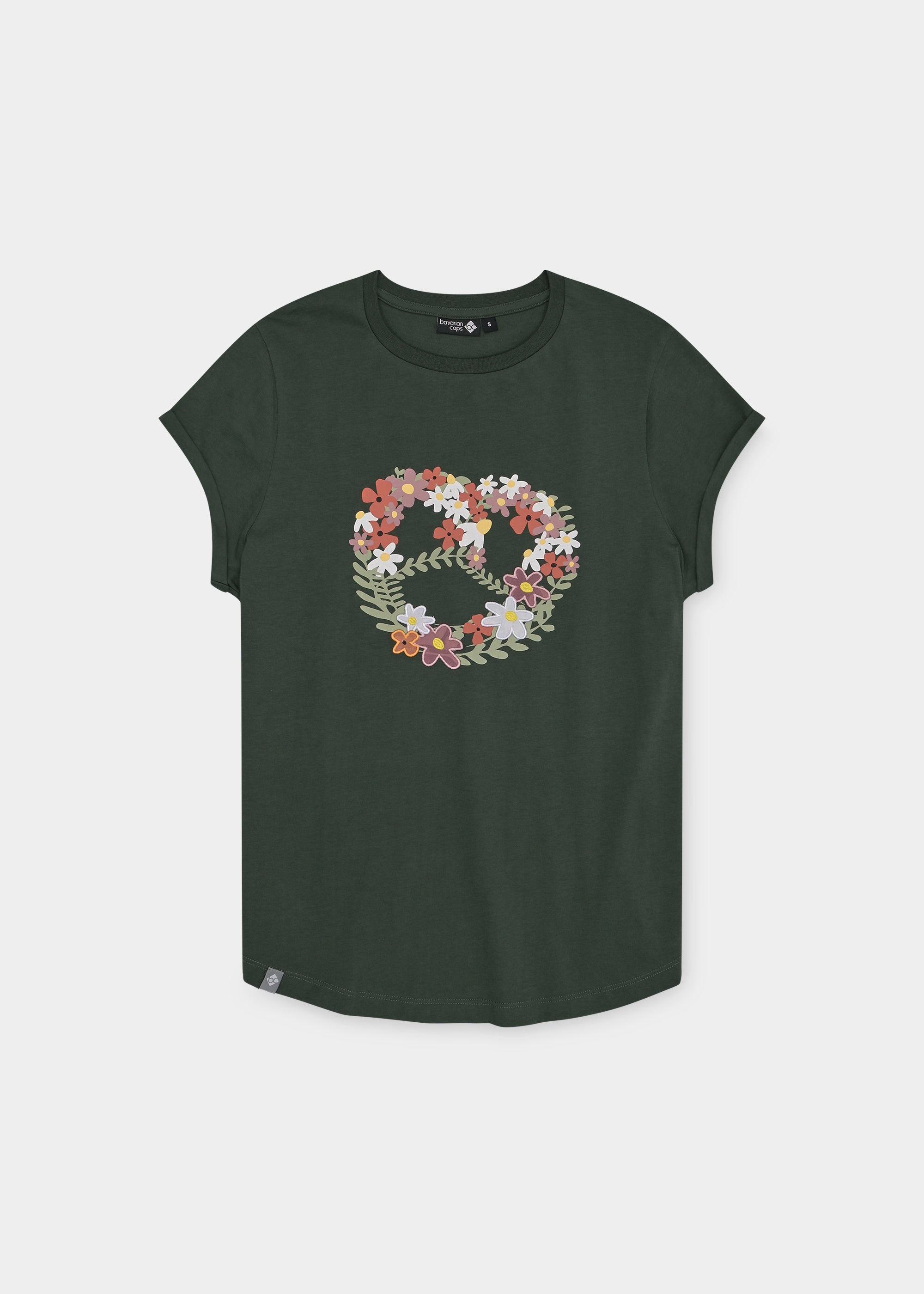 T-Shirt "Blumenbreze" - tannengrün