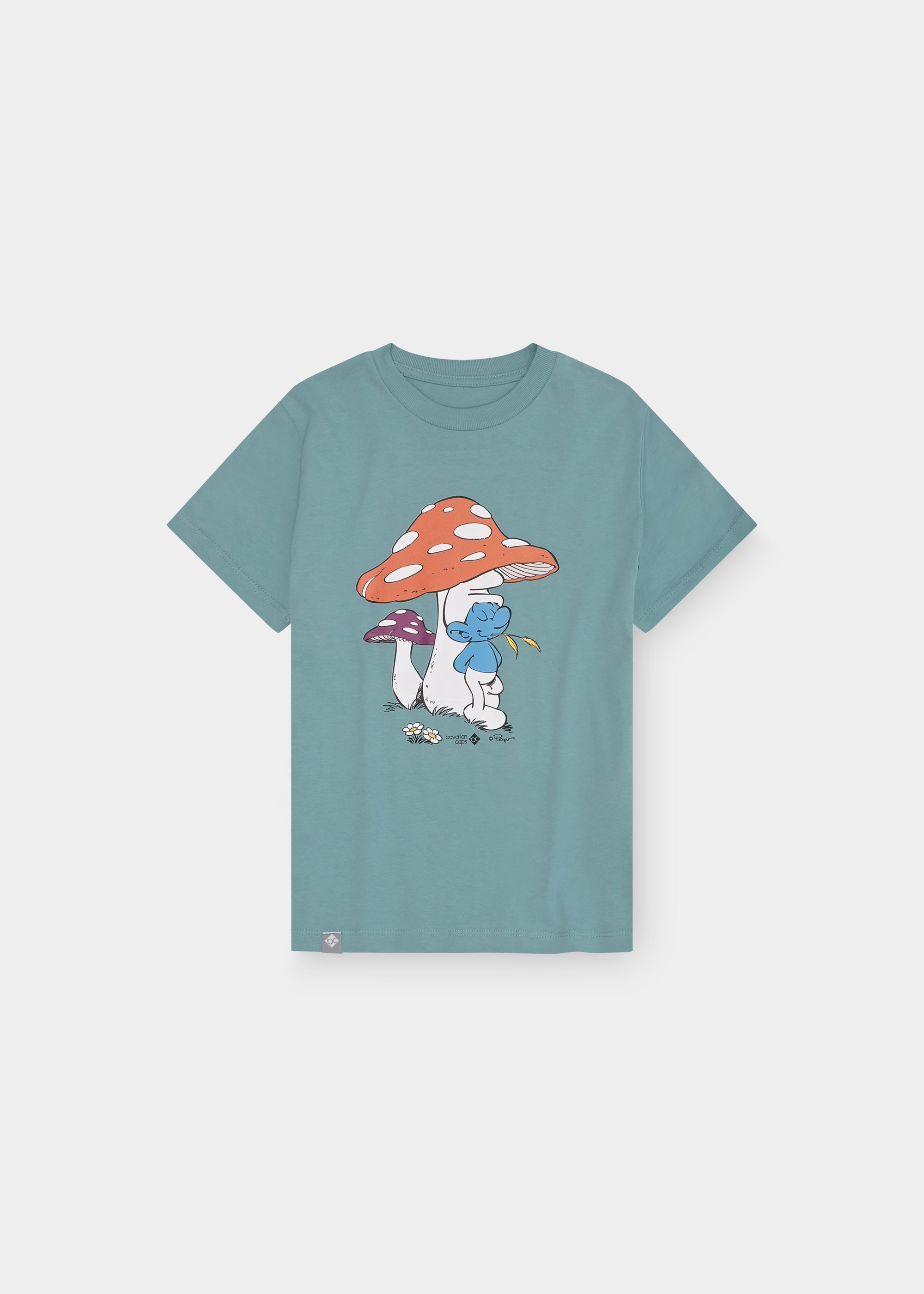 T-Shirt "Schlümpfe: Schwammerlschirm" - blaugrün (Kinder)