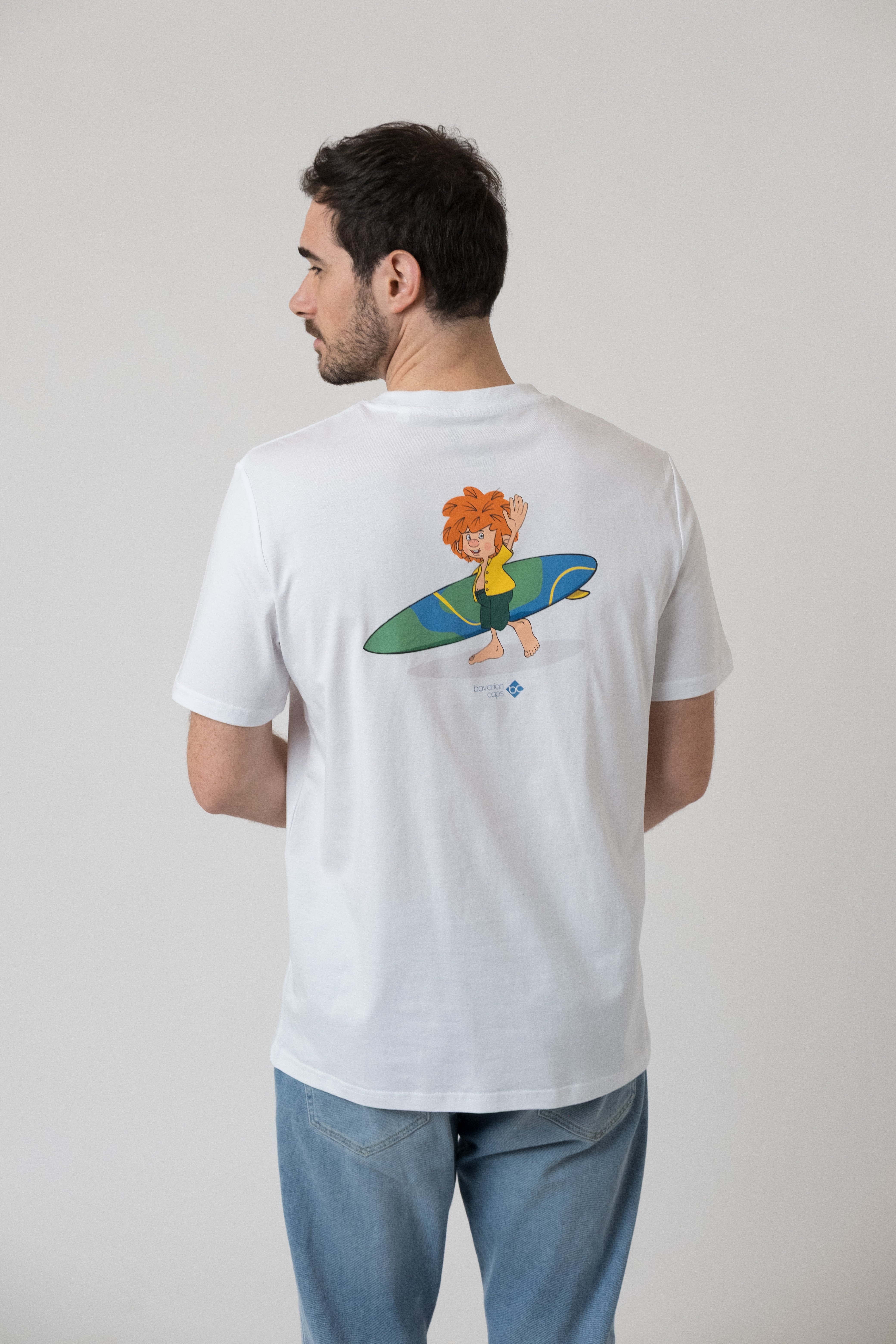 T-Shirt "Pumuckl surft" - weiß