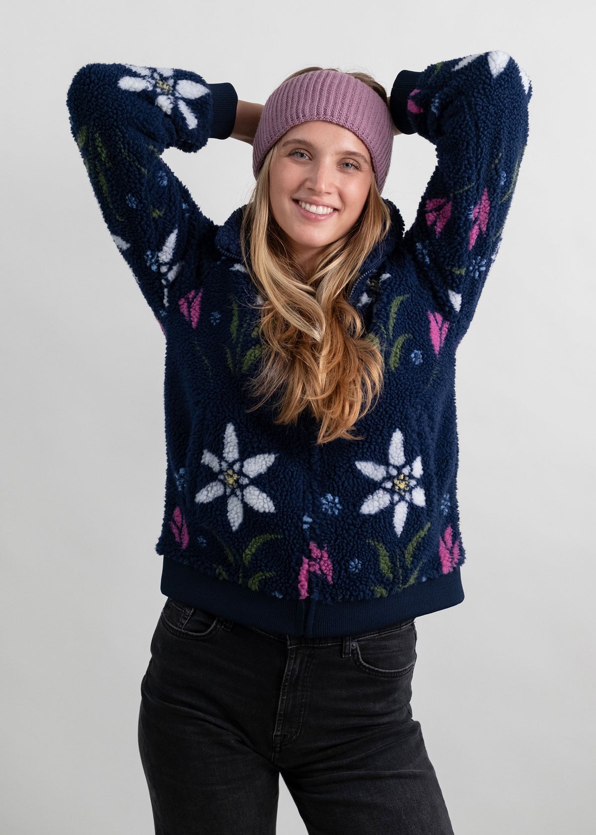 Teddy Blouson "Eisblume" - marine