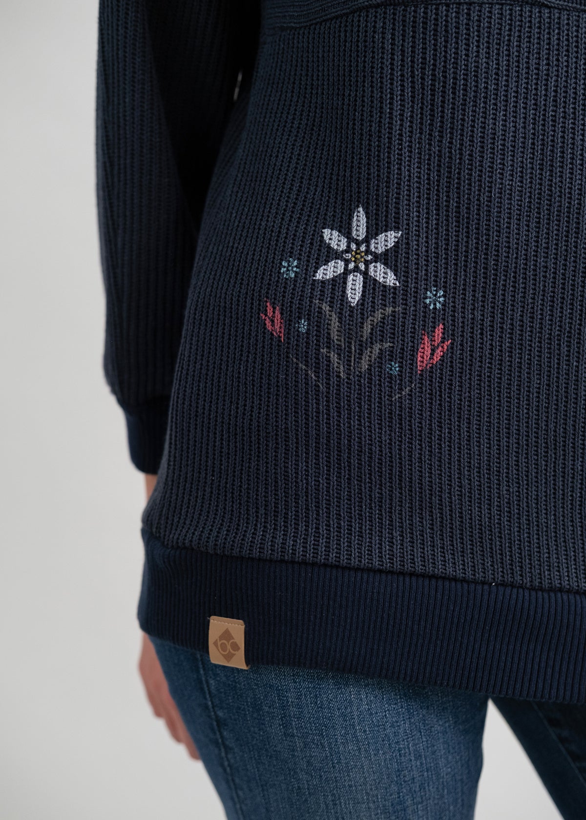 Strickpullover "Eisblume" - marine