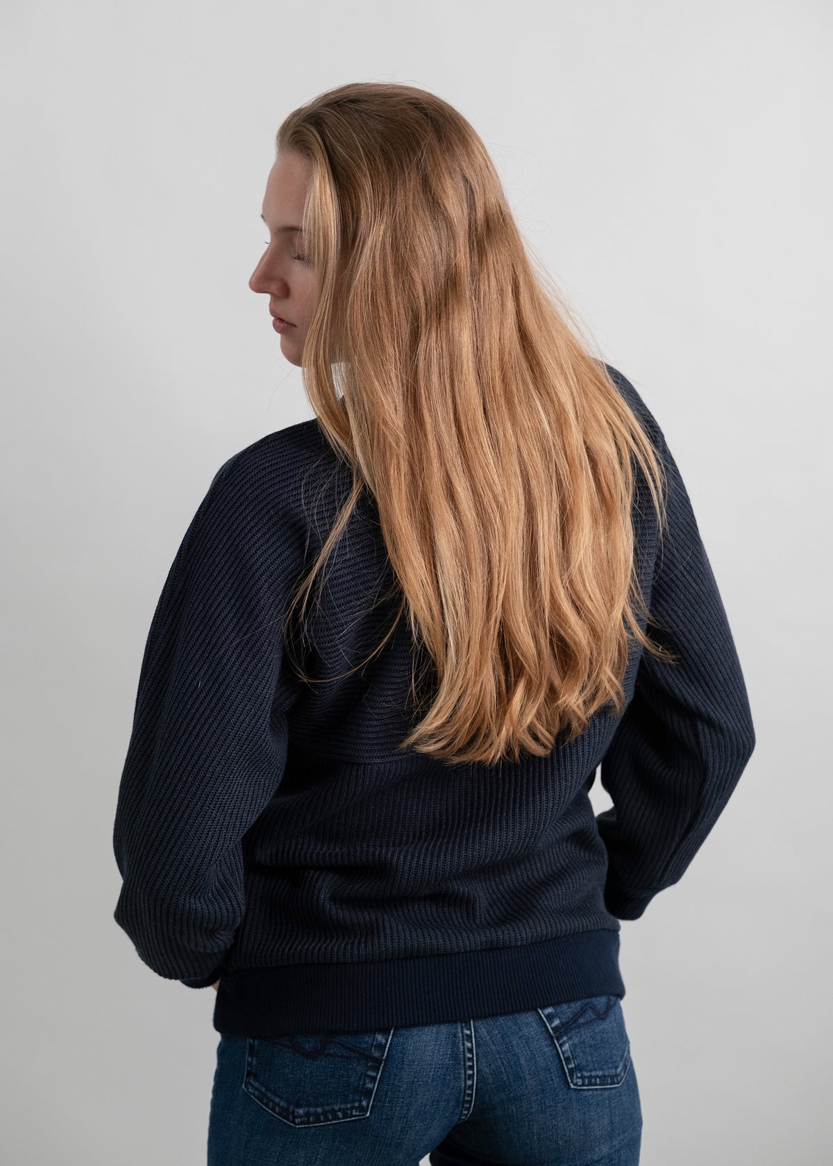 Strickpullover "Eisblume" - marine