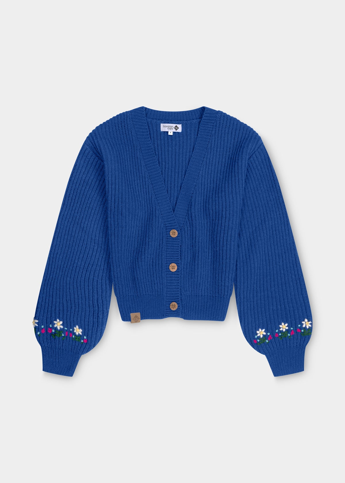 Strickcardigan "Eisblume" - königsblau